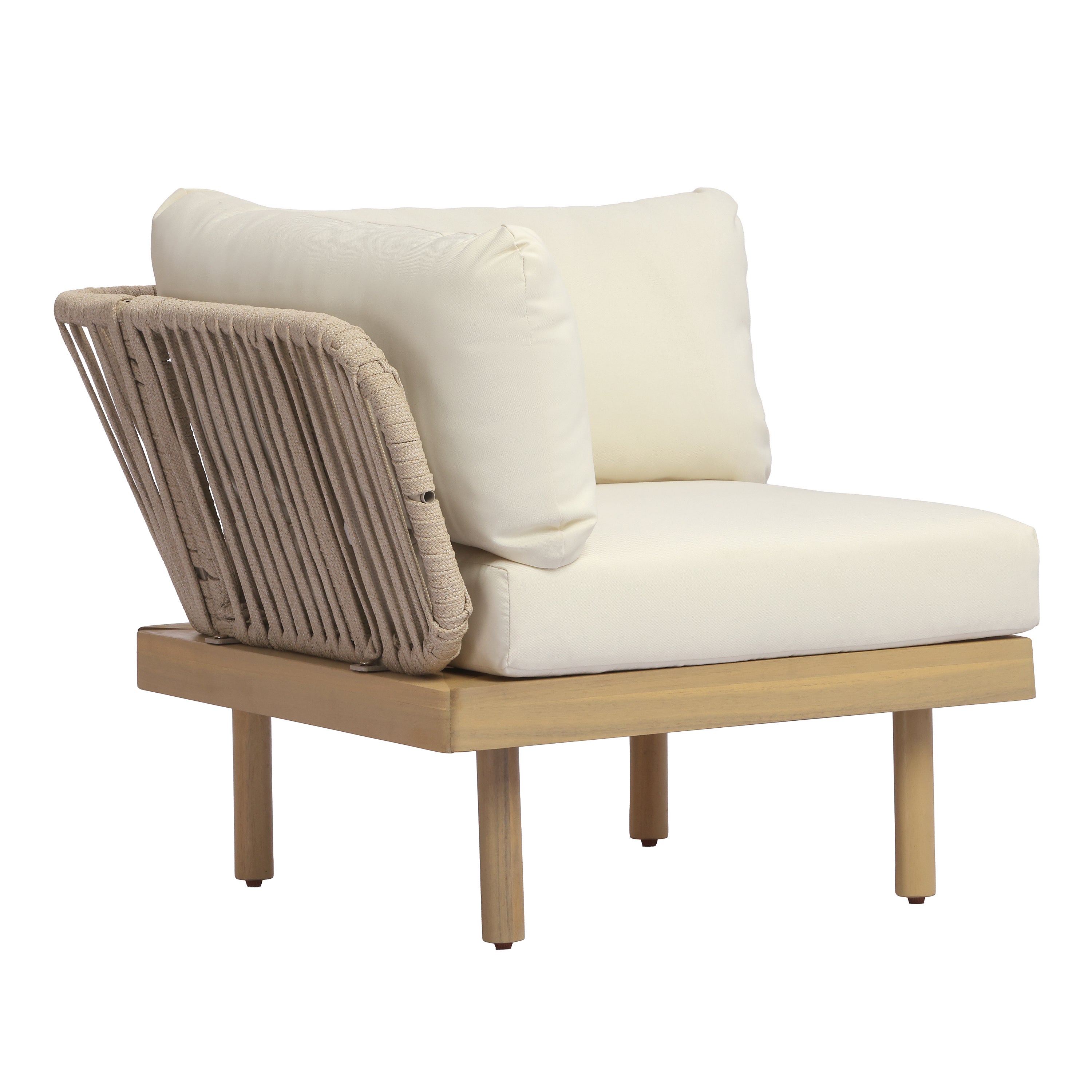 Sebastian 7-Piece Acacia Wood Outdoor Sectional Sofa Set