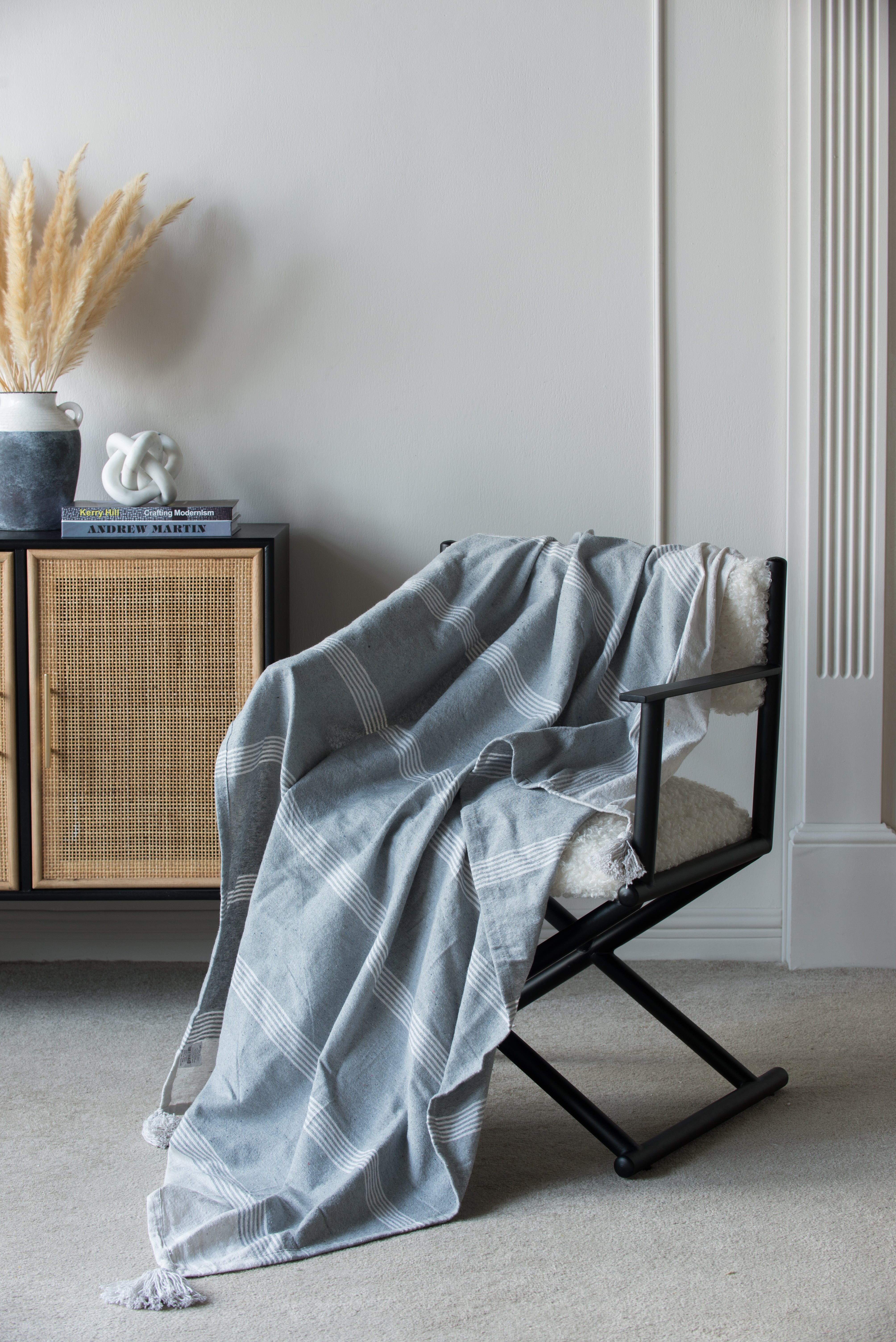 50x60' Conrad Grey Throw Blanket, 2 Pack