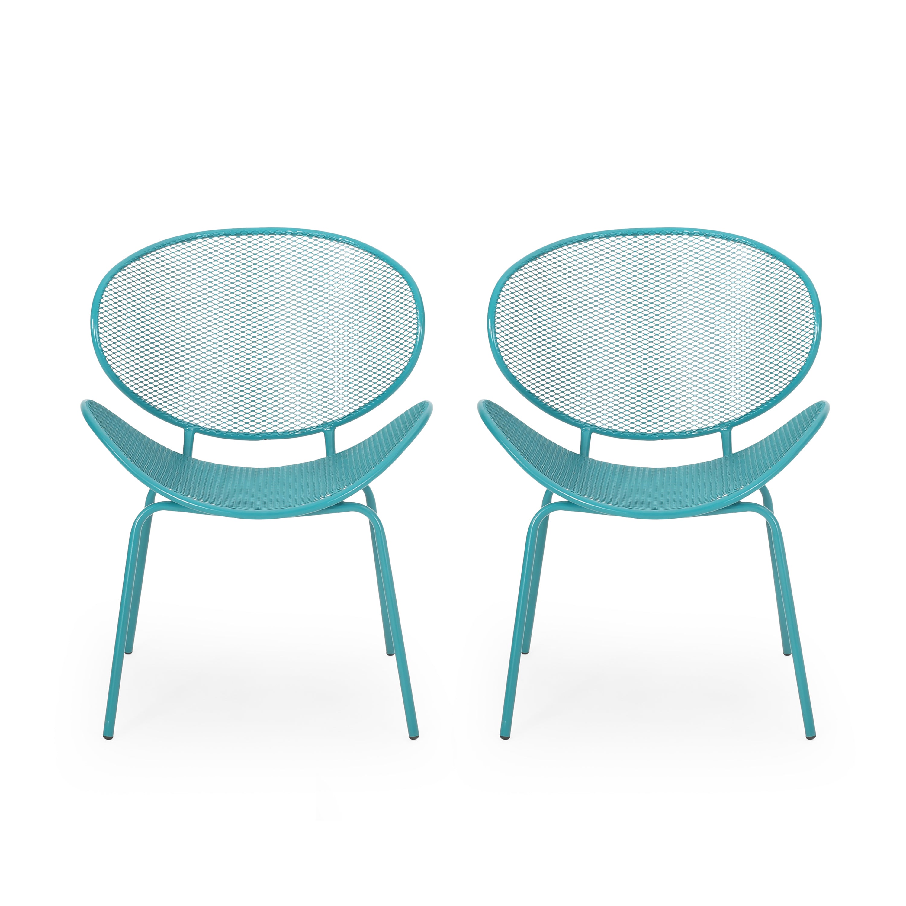 Modern Elba Chair Set With Mesh Seating And Retro Shell Design