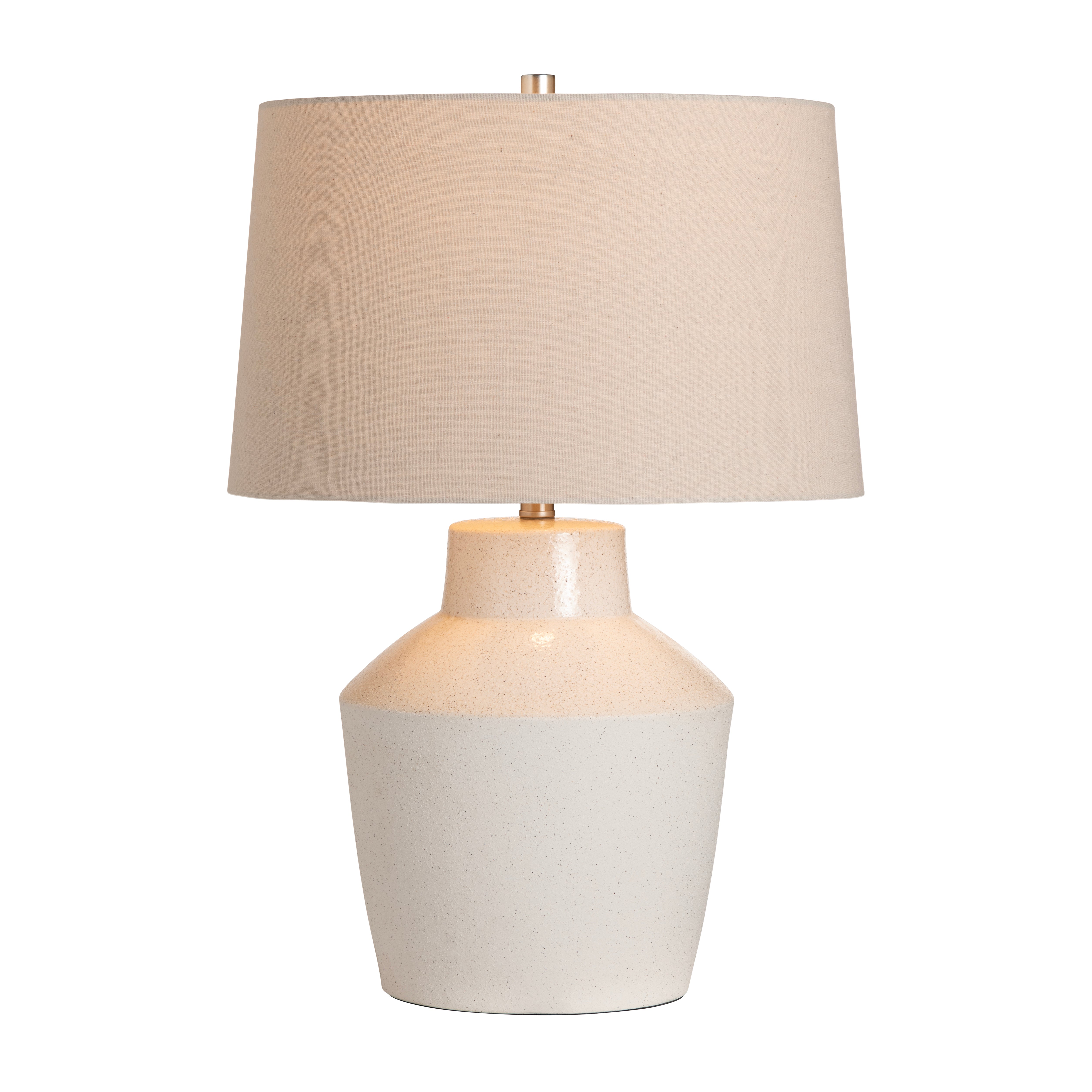 Ivory Tapered Ceramic Table Lamp with Cream Shade