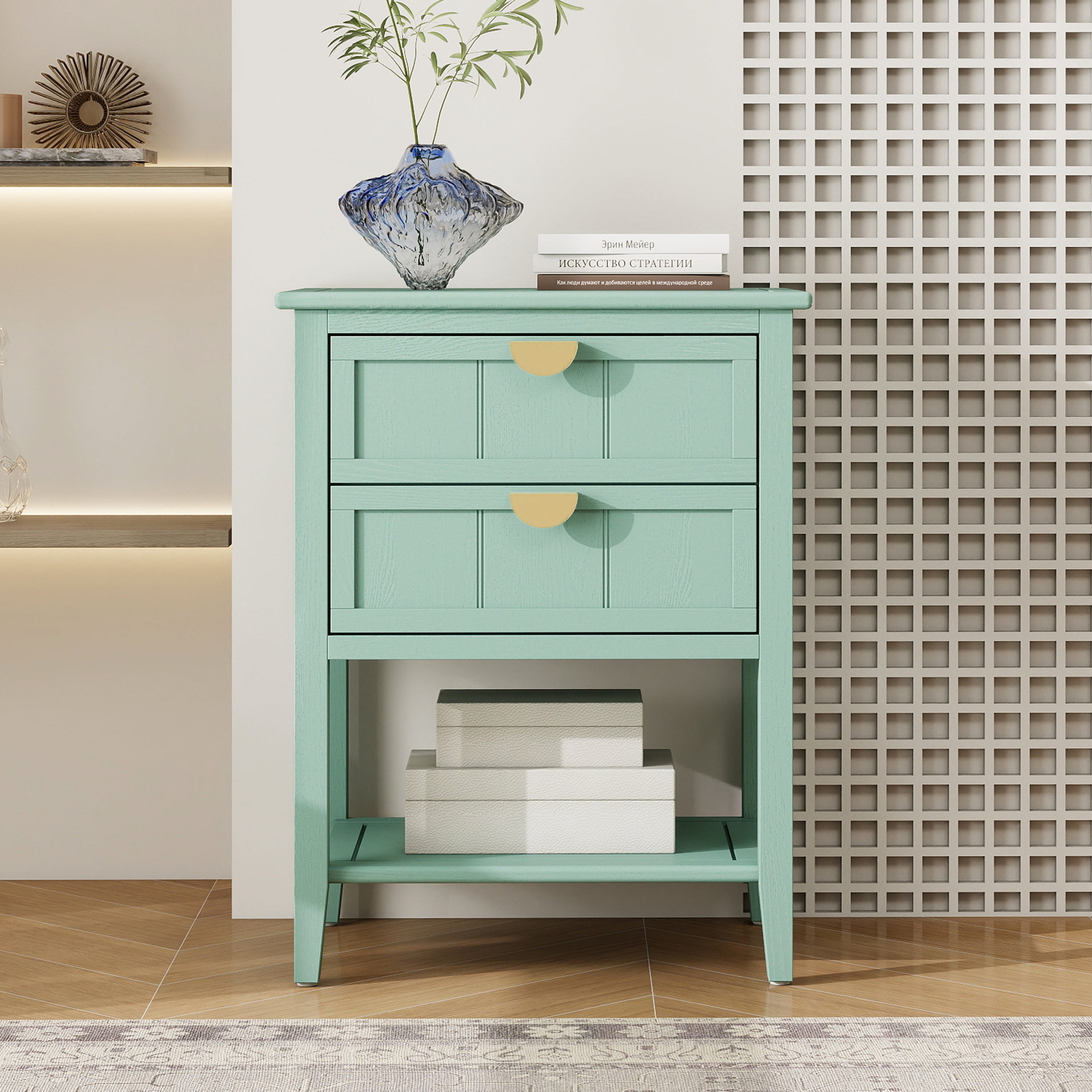 2 Drawer Side Table