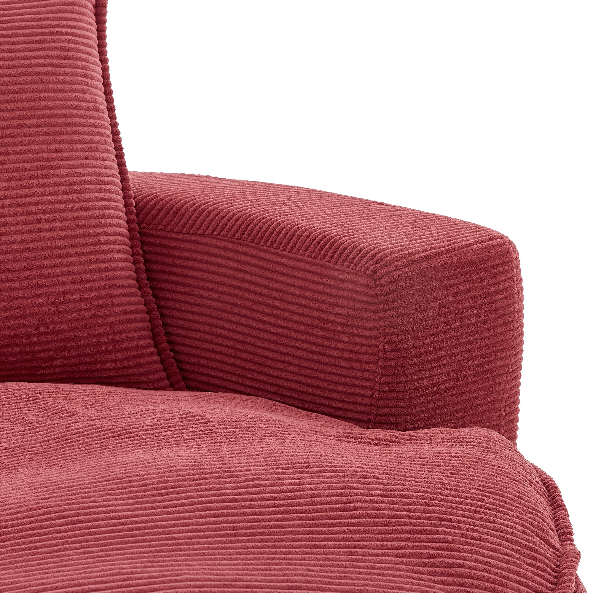 Corduroy 360° Swivel Accent Barrel Chair with 3 Removable Pillows