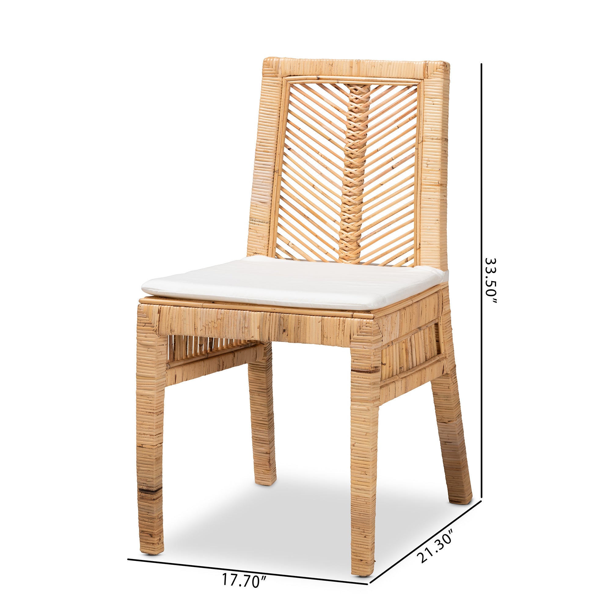 Saffira Rattan 2-Piece Dining Chair Set