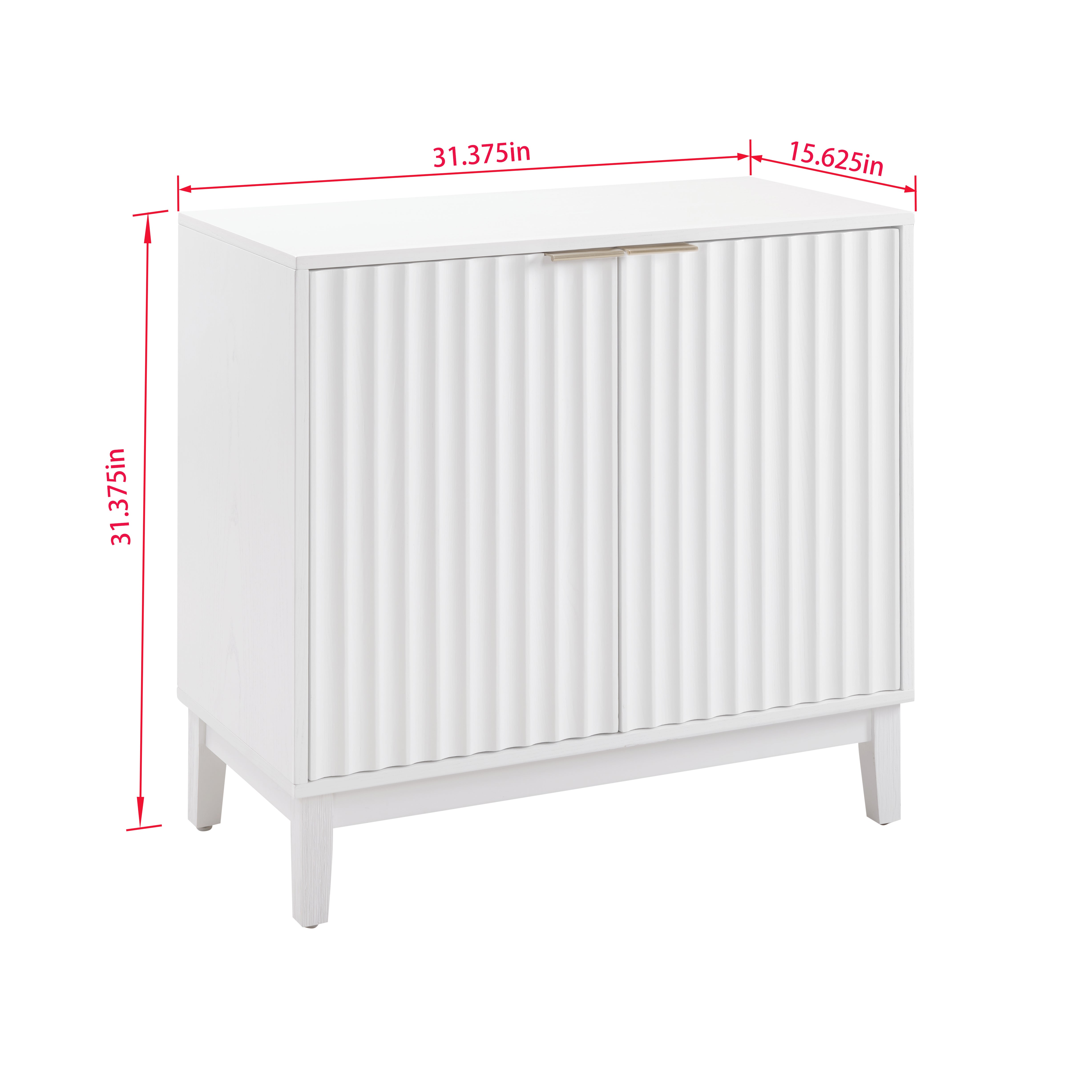 2-Door Fluted Storage Cabinet with Legs