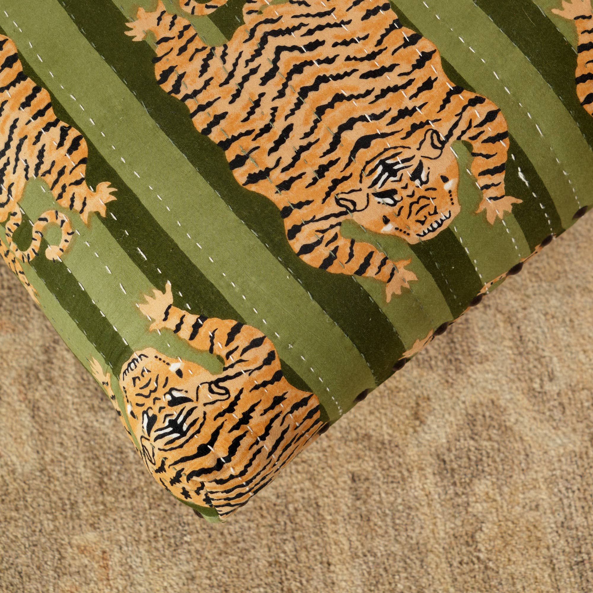 Embroidered Multicolor Foot Stool/Ottoman