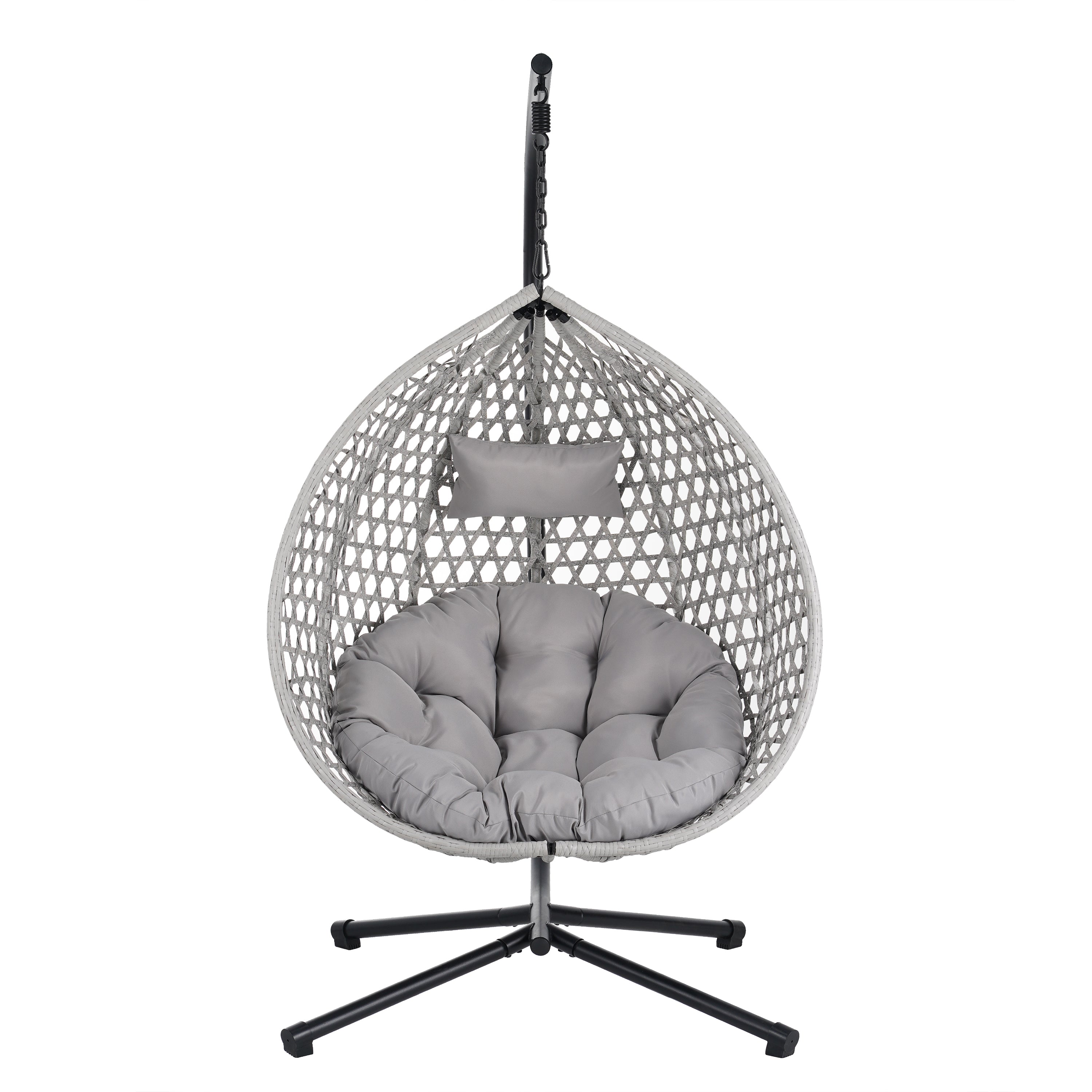 Hanging Swinging Egg Chair with Rattan Weaving, Base Included