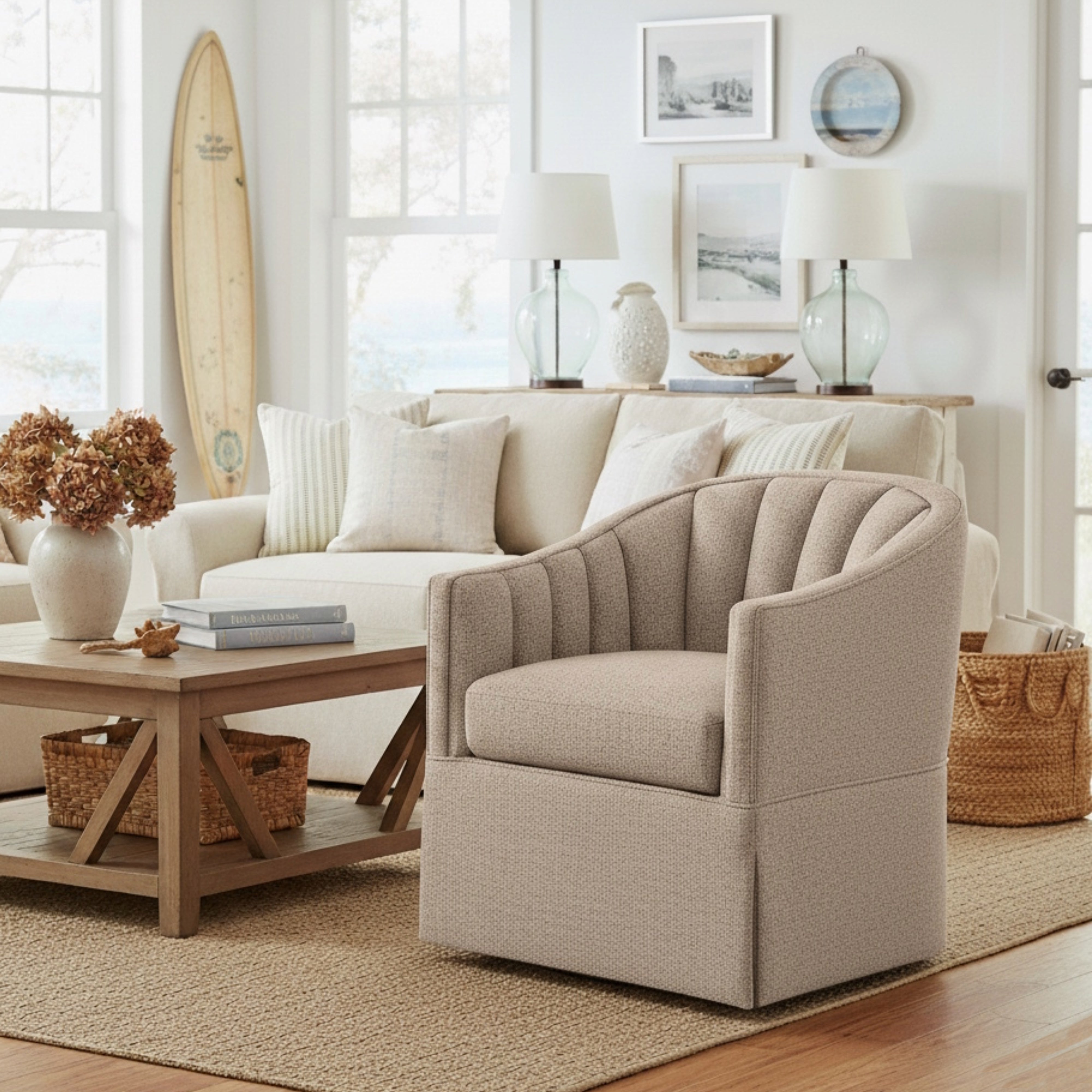 Skirted Swivel Accent Chair