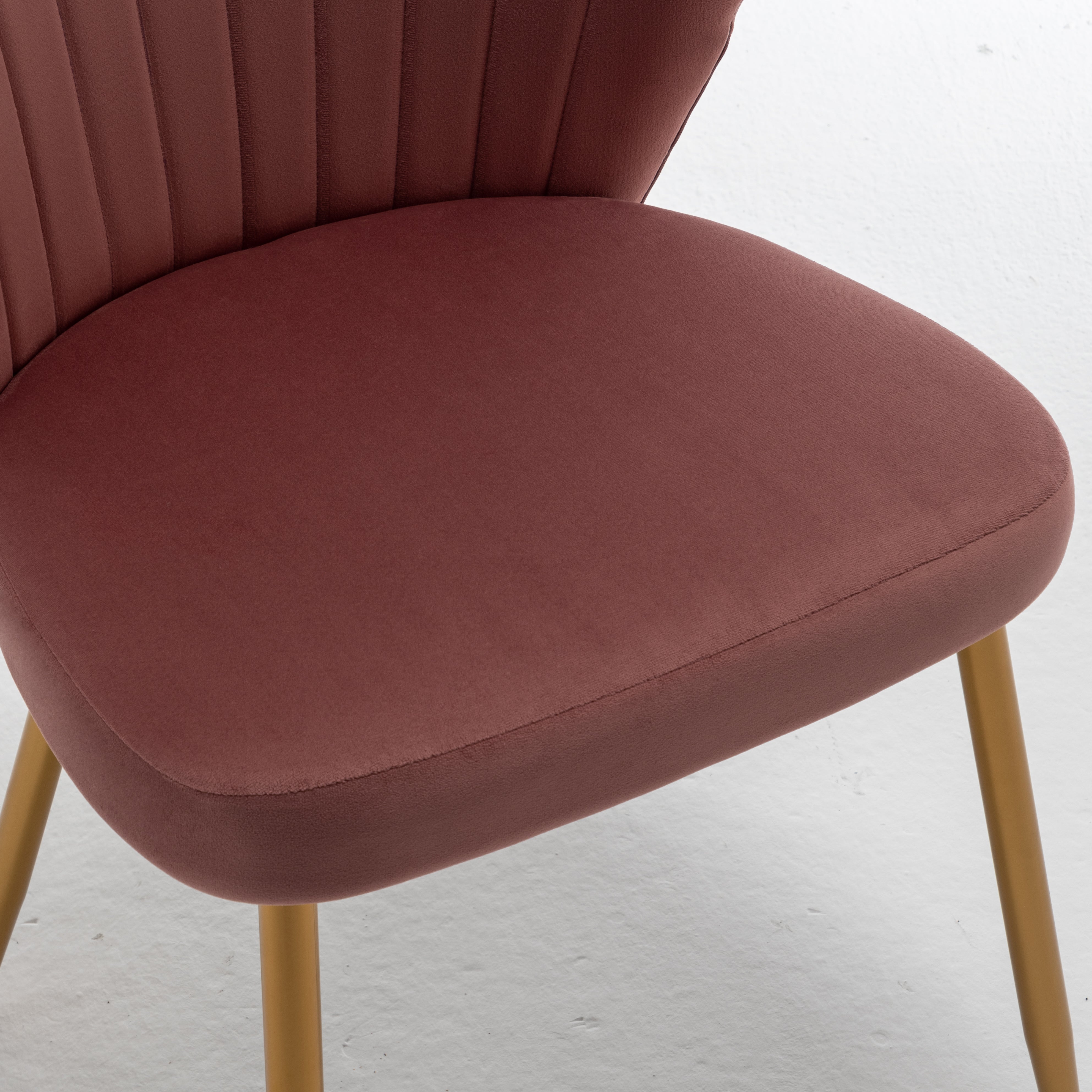 Modern Channel Velvet Armless Accent Chair with Gold Metal Legs