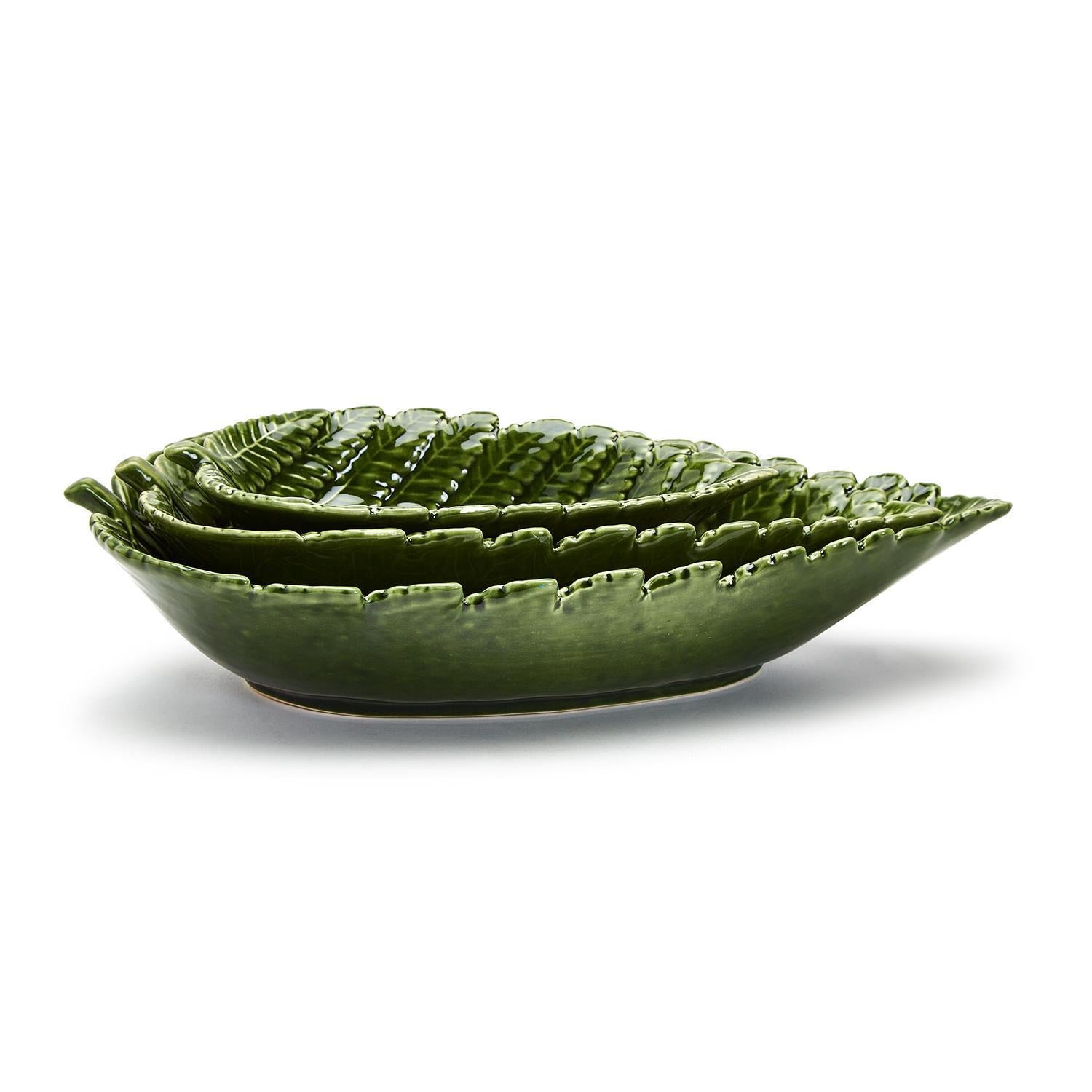 Fern Leaf Tid Bit Plates, Set of 3