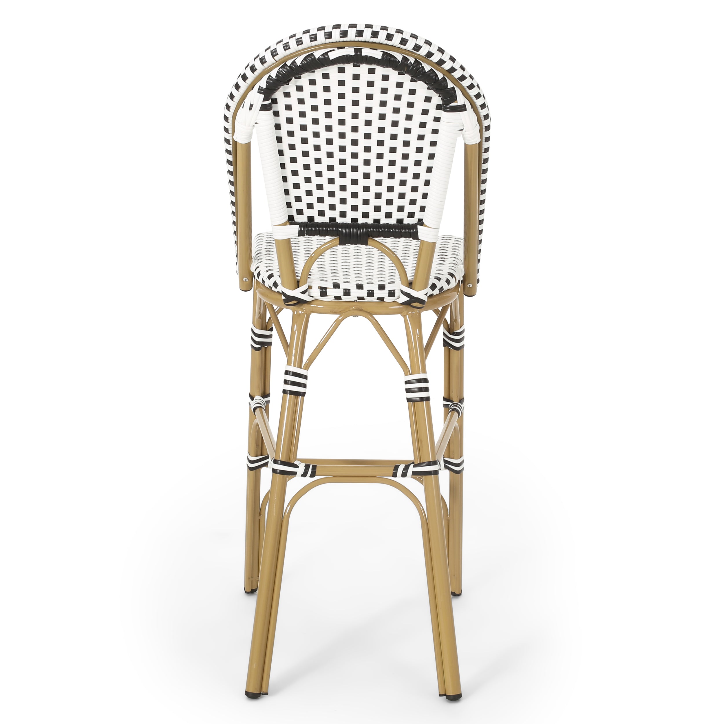 Solara French Bistro Outdoor Rattan Barstool, Set of 2