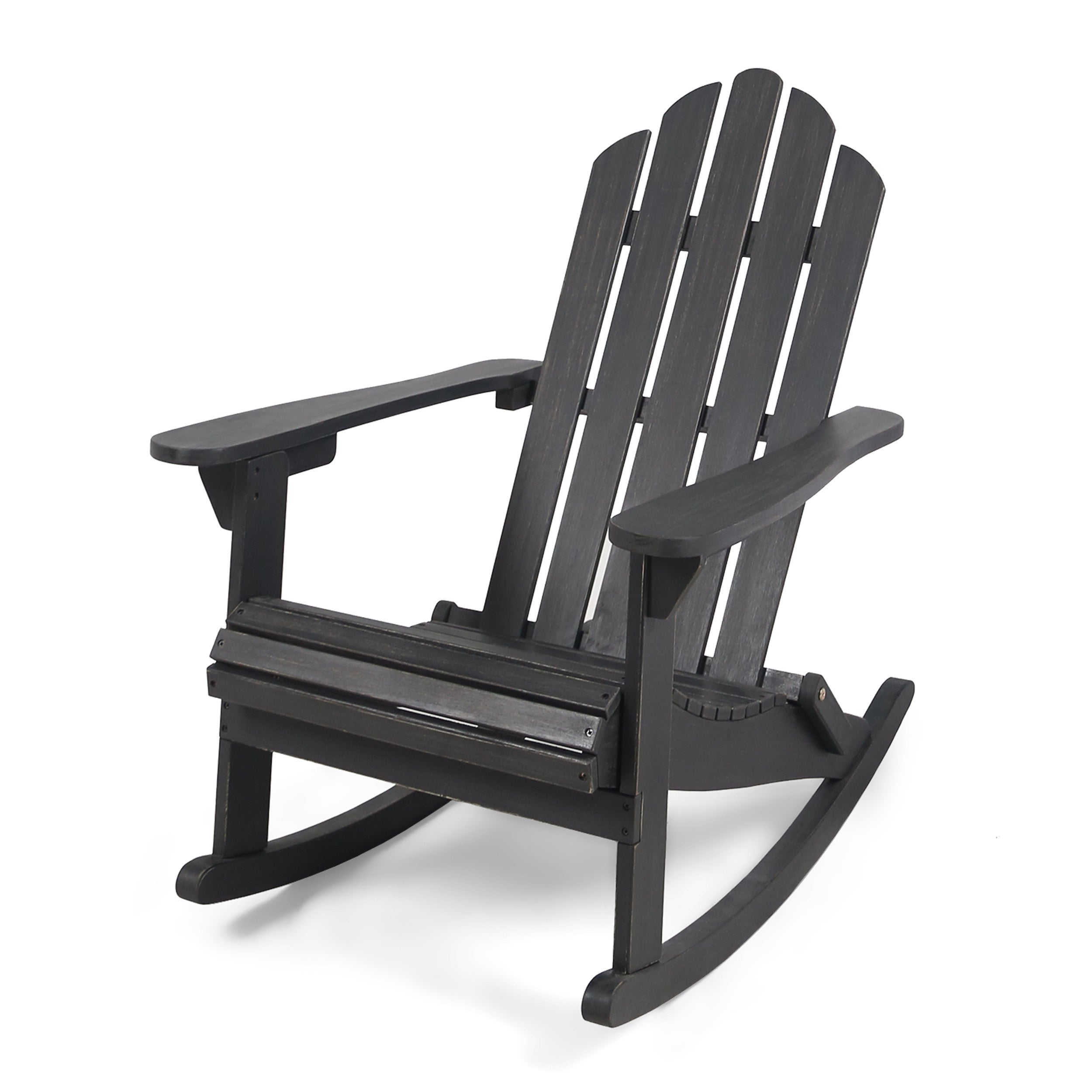 Echoes Outdoor Acacia Wood Adirondack Rocking Chair