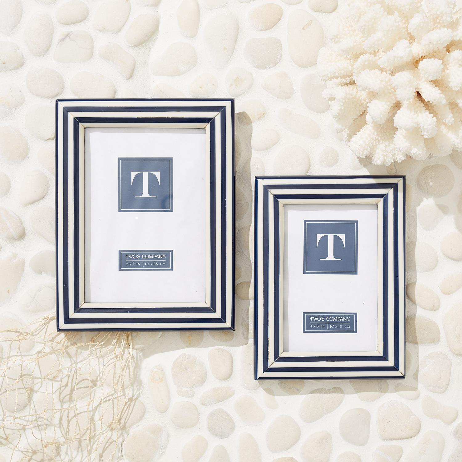 Nautical Stripe Photo Frame Incl 2 Sizes, Set of 2