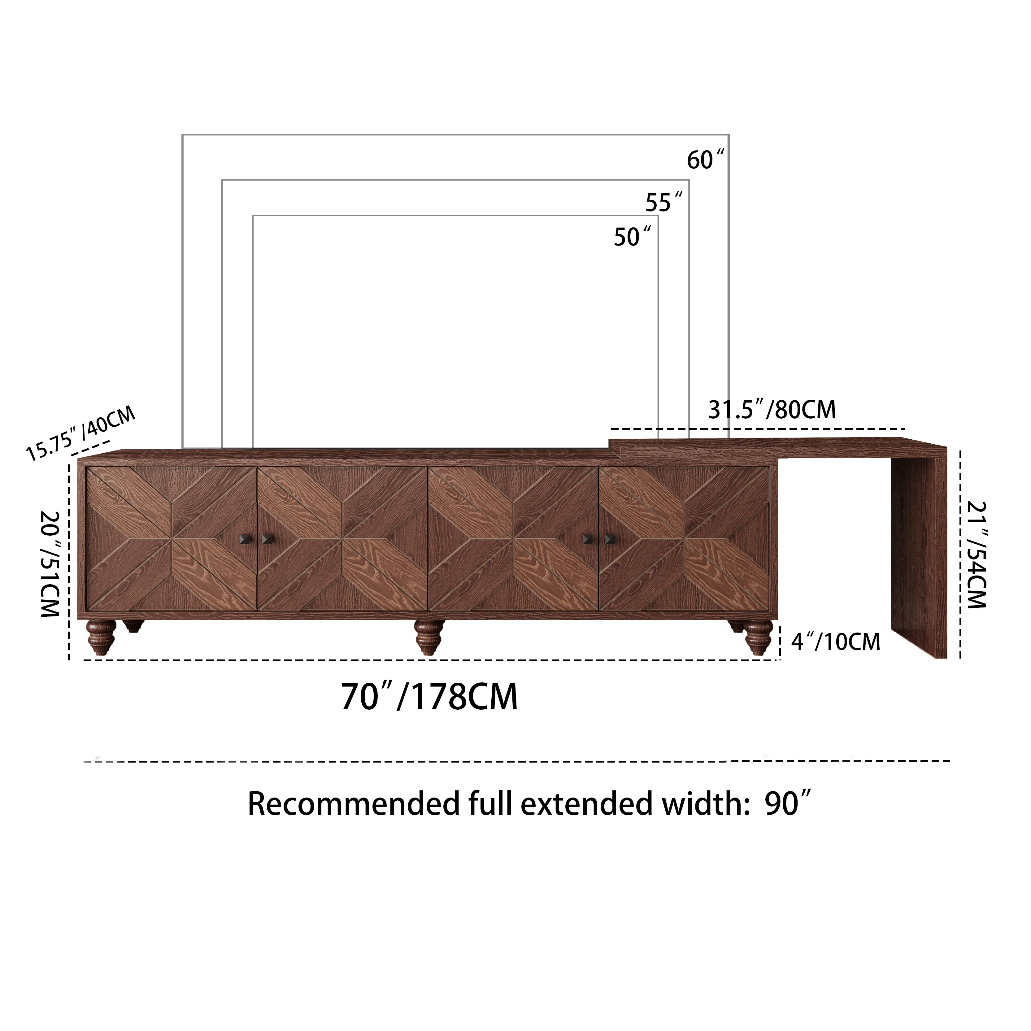 70'-90' Extendable TV Cabinet