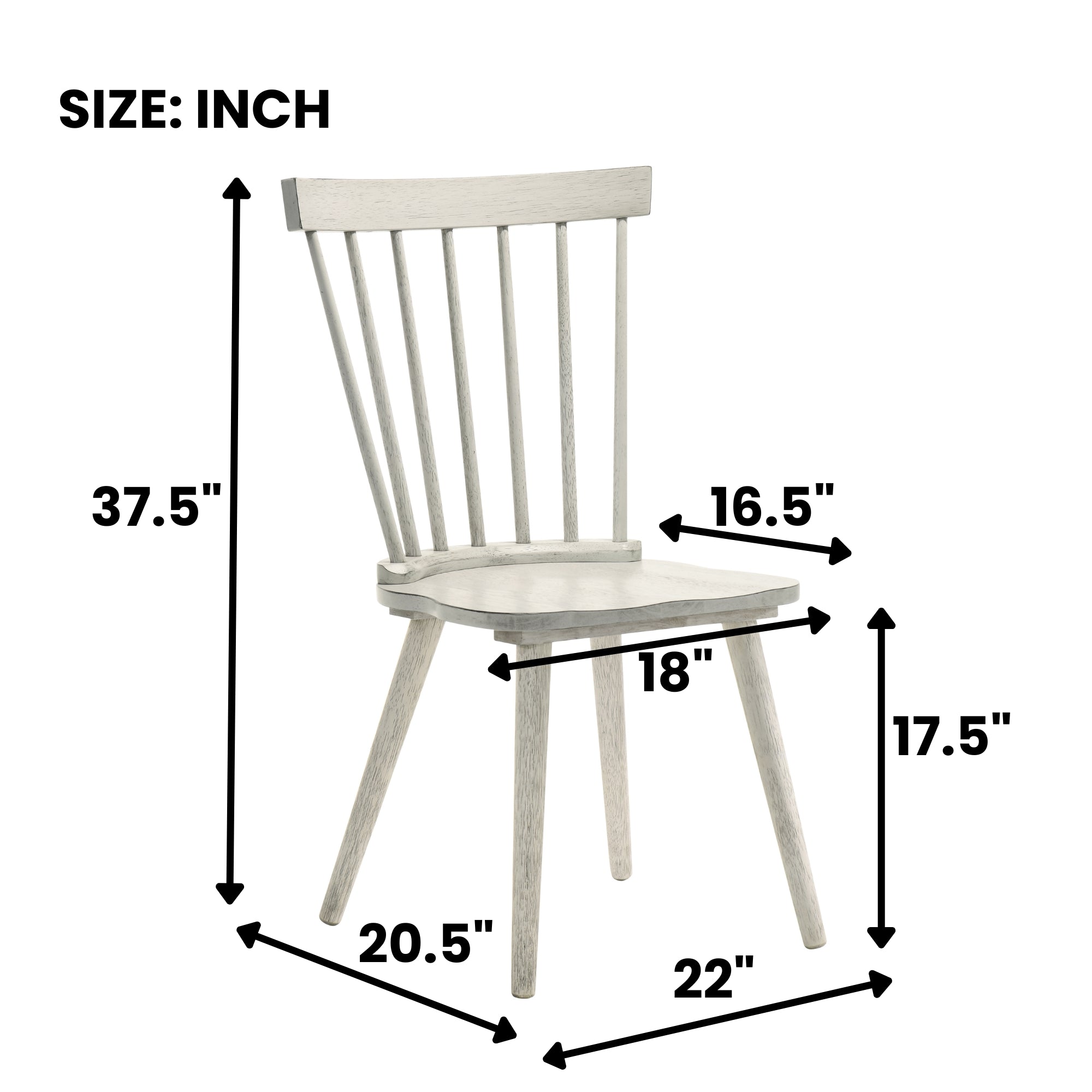 Modern Farmhouse Spindle Back Dining Chairs, Set of 2