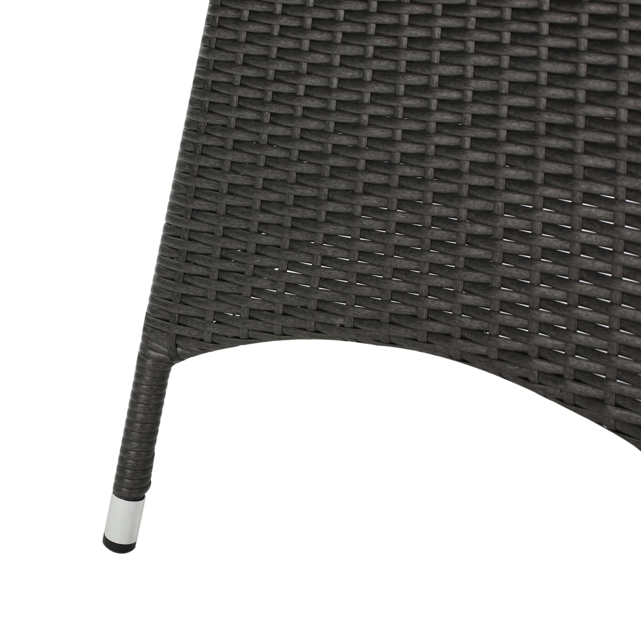 Corsica Round Dining Table, Brown Wicker With Powder Coated Iron Frame