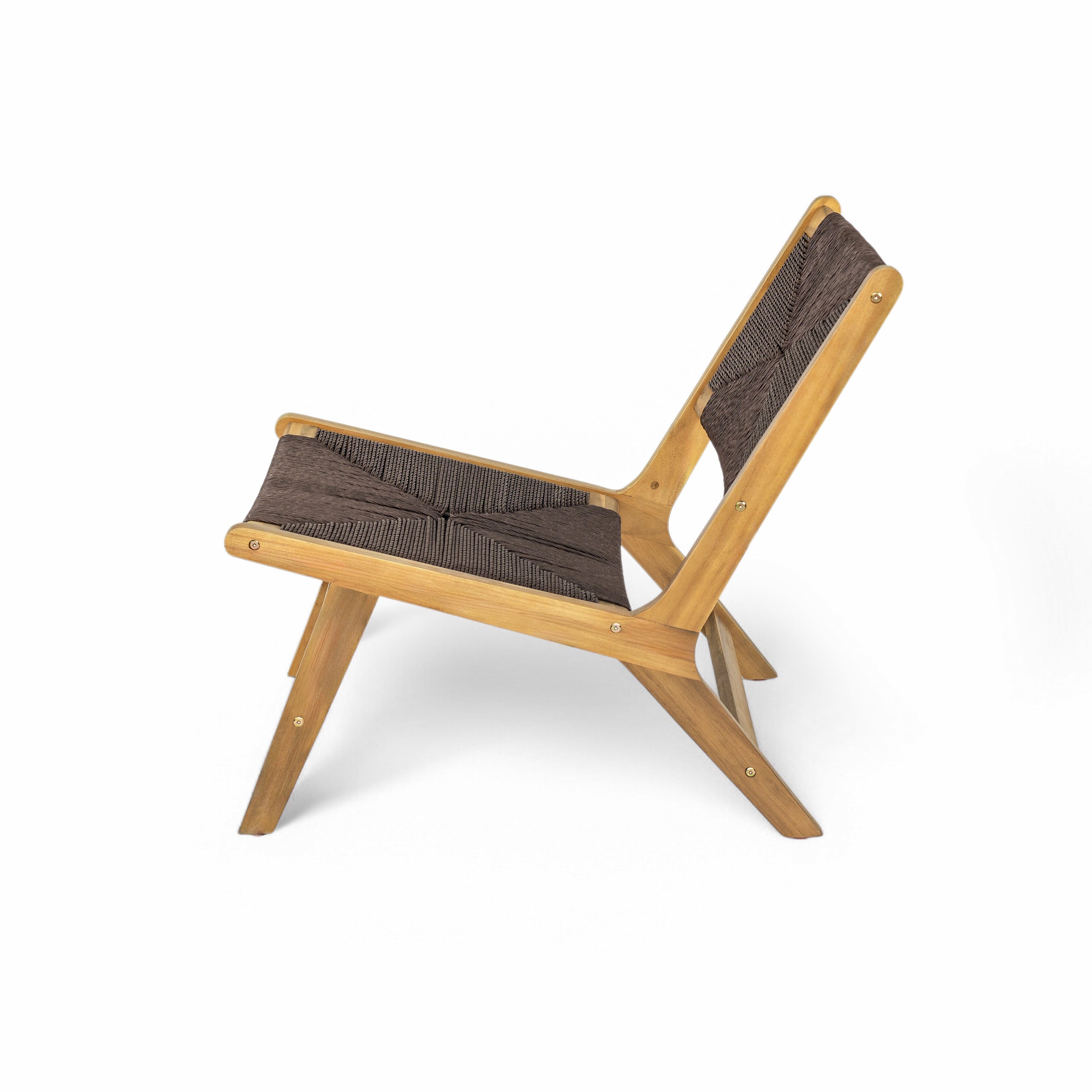 Catalina Acacia Wood Outdoor Armless Lounge Chair