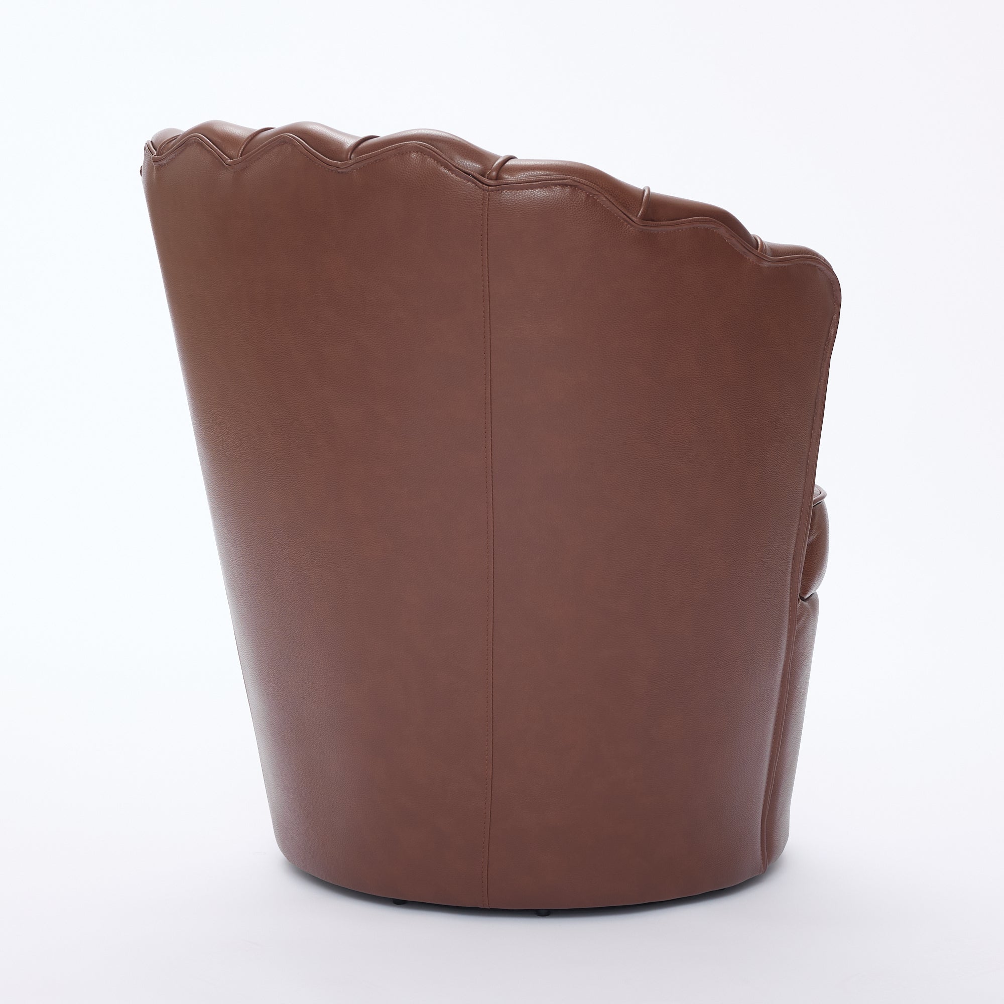 Genuine Top-Grain Leather Swivel Wing-Back Accent Chair