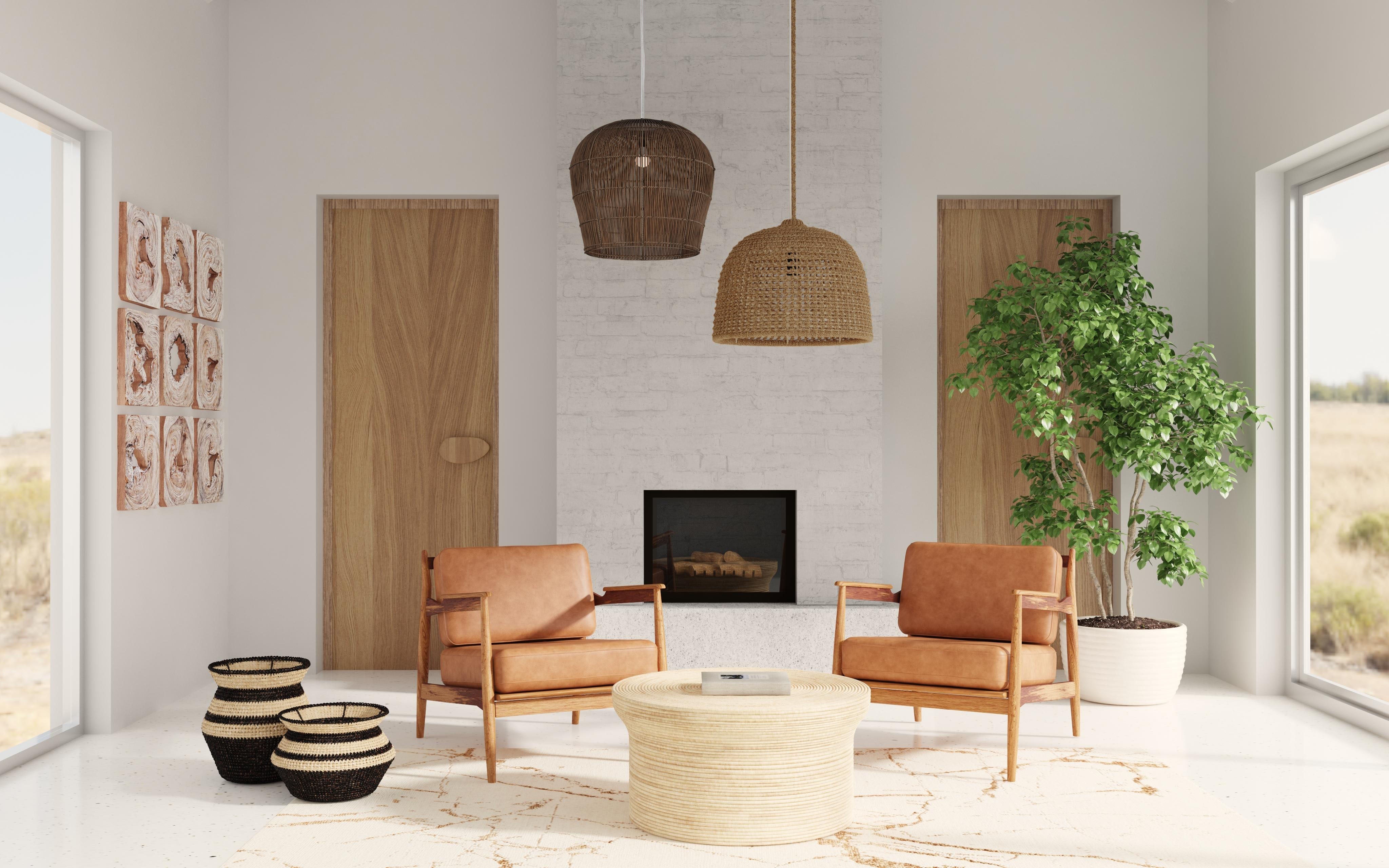 Rattan Tulip Pendant