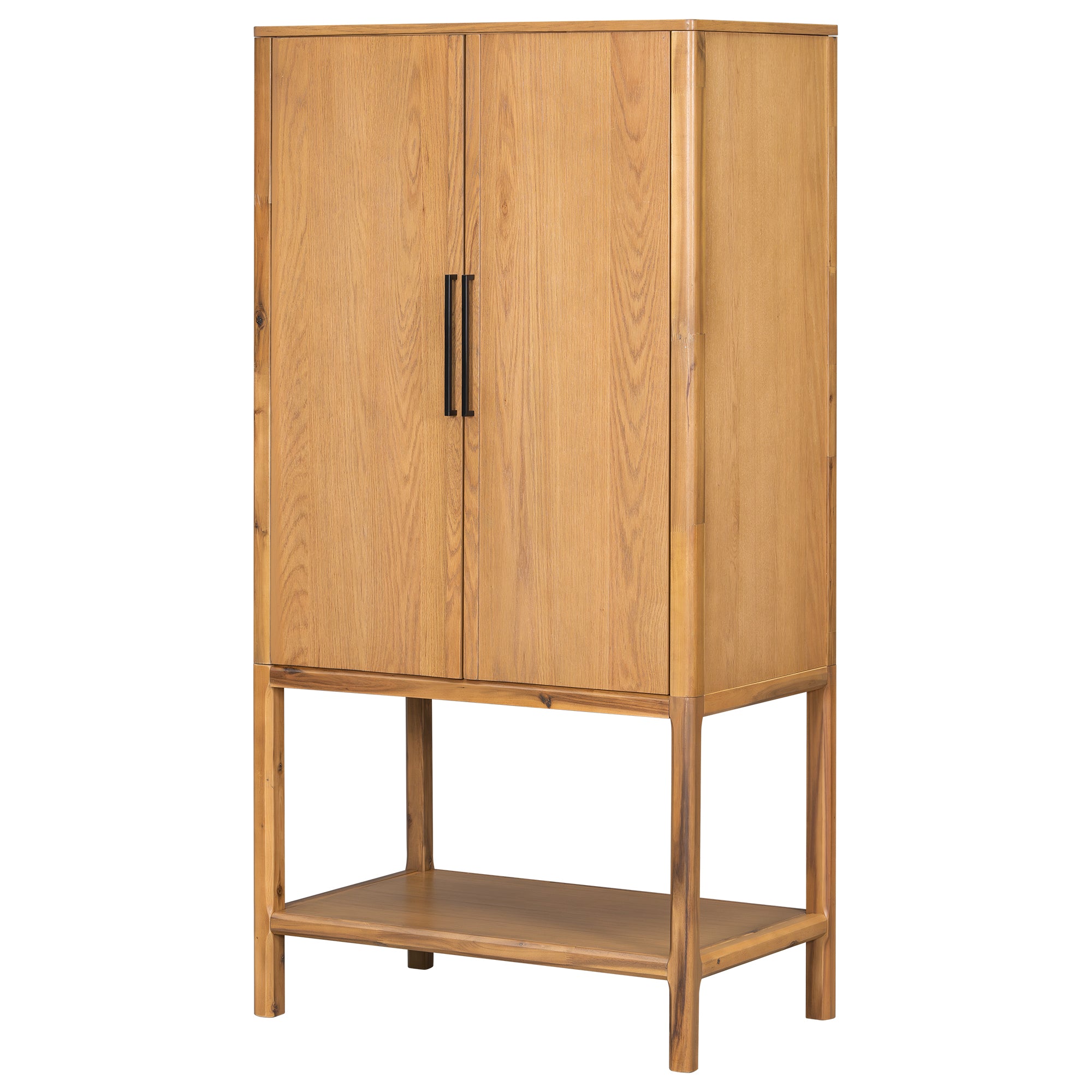 Modern Oak Veneer Tall Cabinet