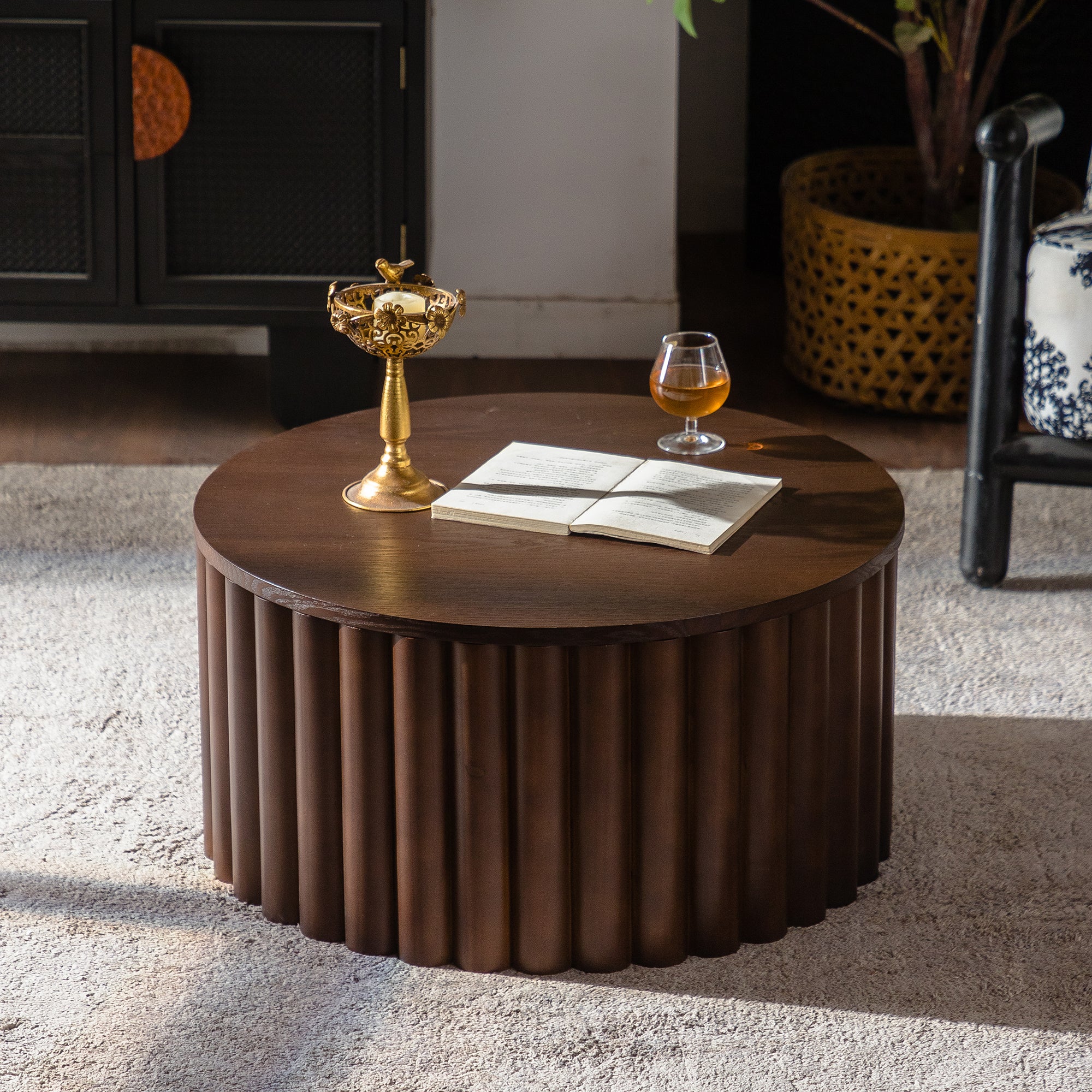 Round Coffee Table With Lift Top