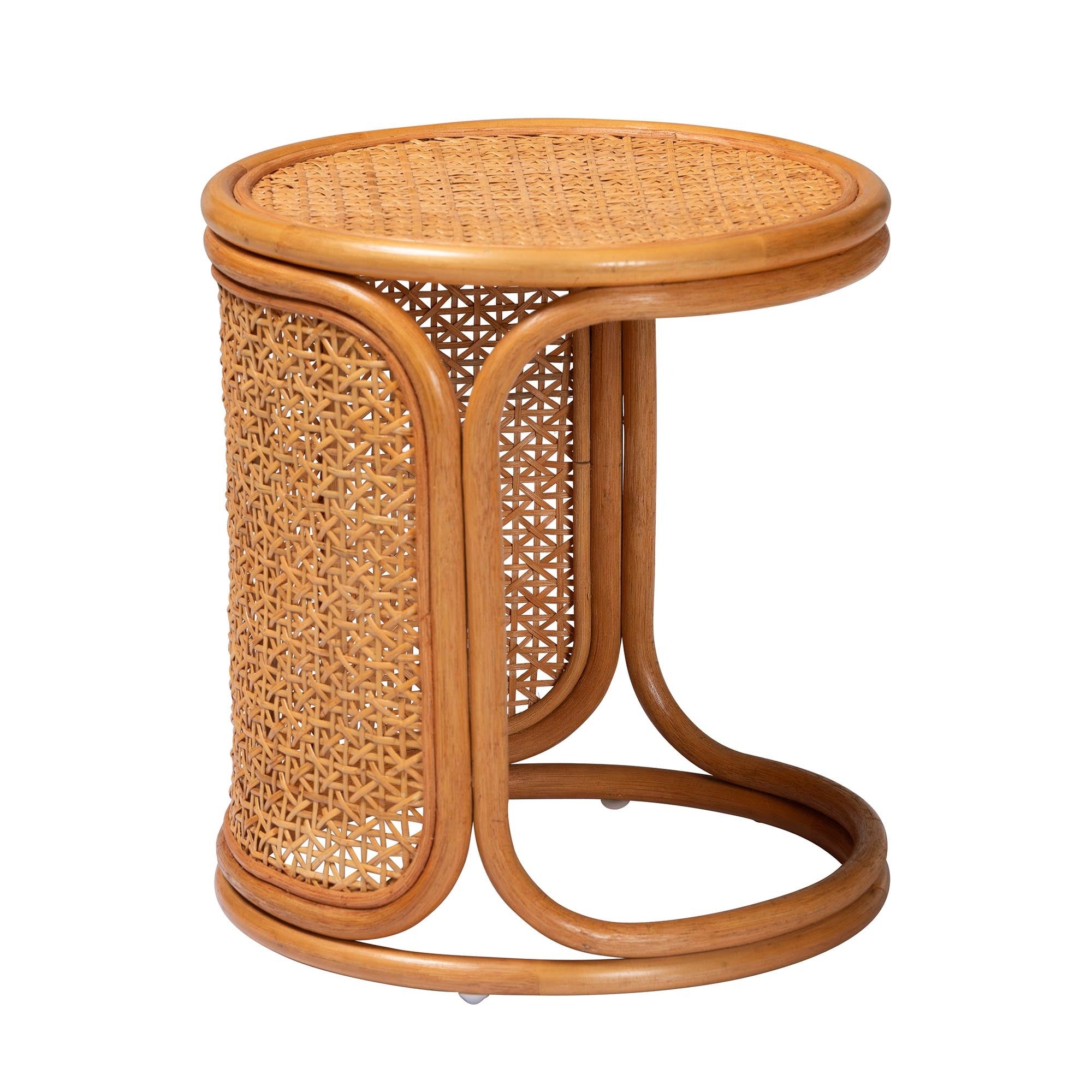 Vale Curved Cane Side Table