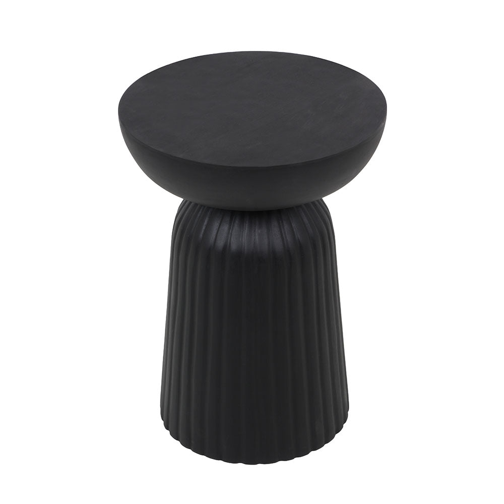 Handcrafted Wooden Accent Table in Black, 18 in