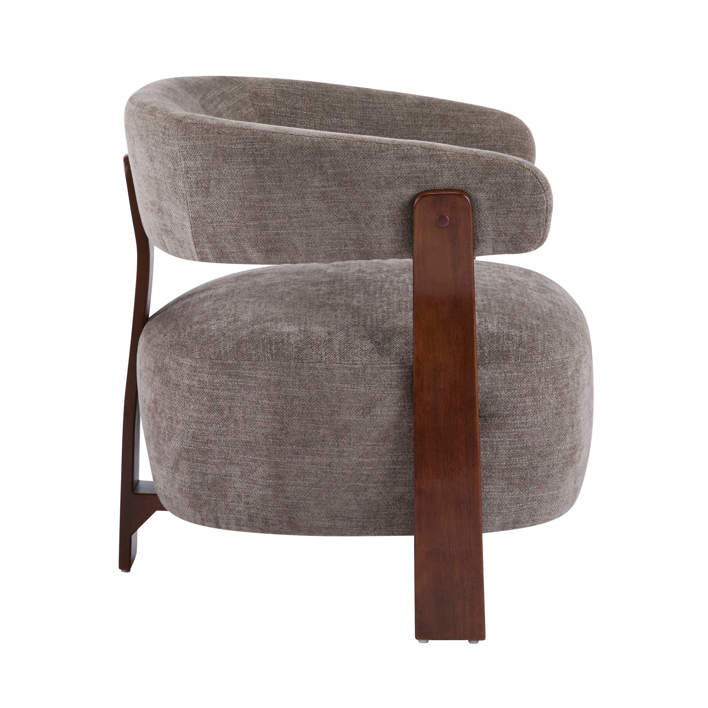 Modern Open-Back Accent Chair with Wooden Frame