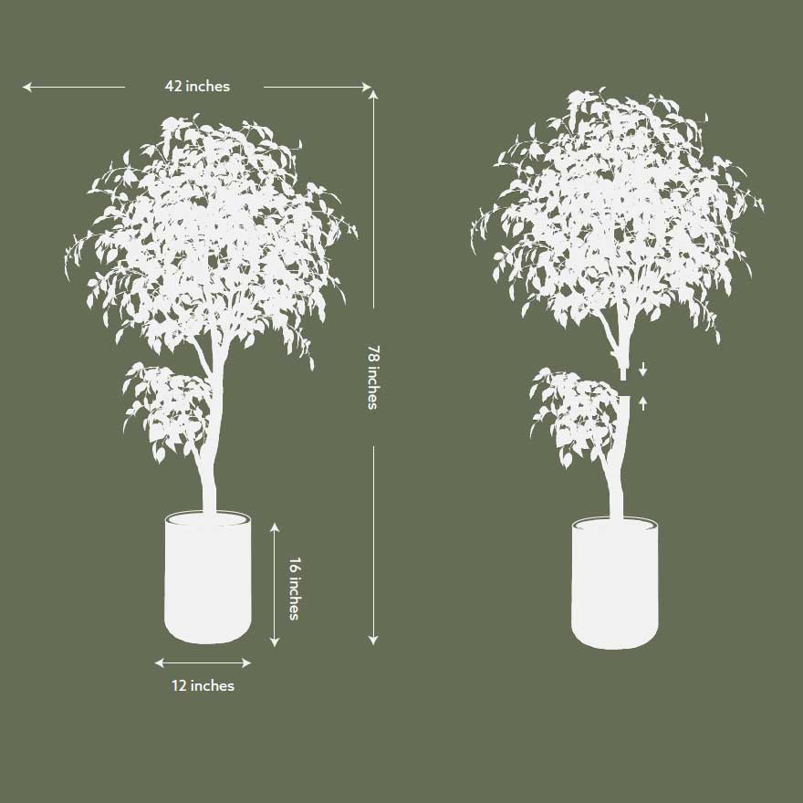 Faux Ficus Tree with Artisan Planter, 6.5 ft