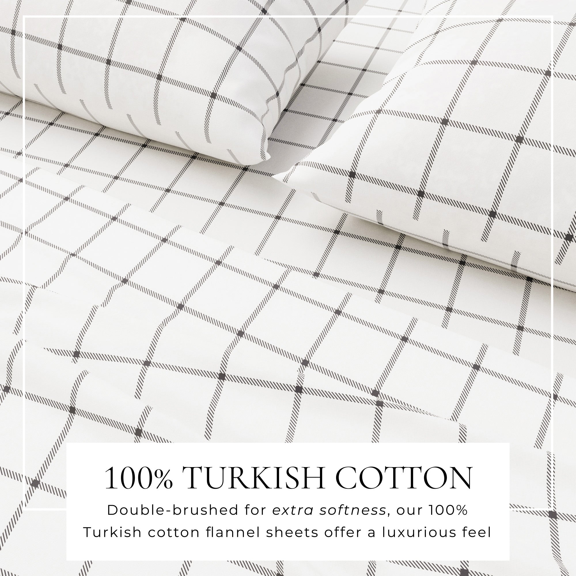 100% Turkish Cotton Plaid Flannel Sheet Sets