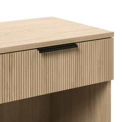 Fluted-Drawer Nightstand with Open Cubby - Nightstands