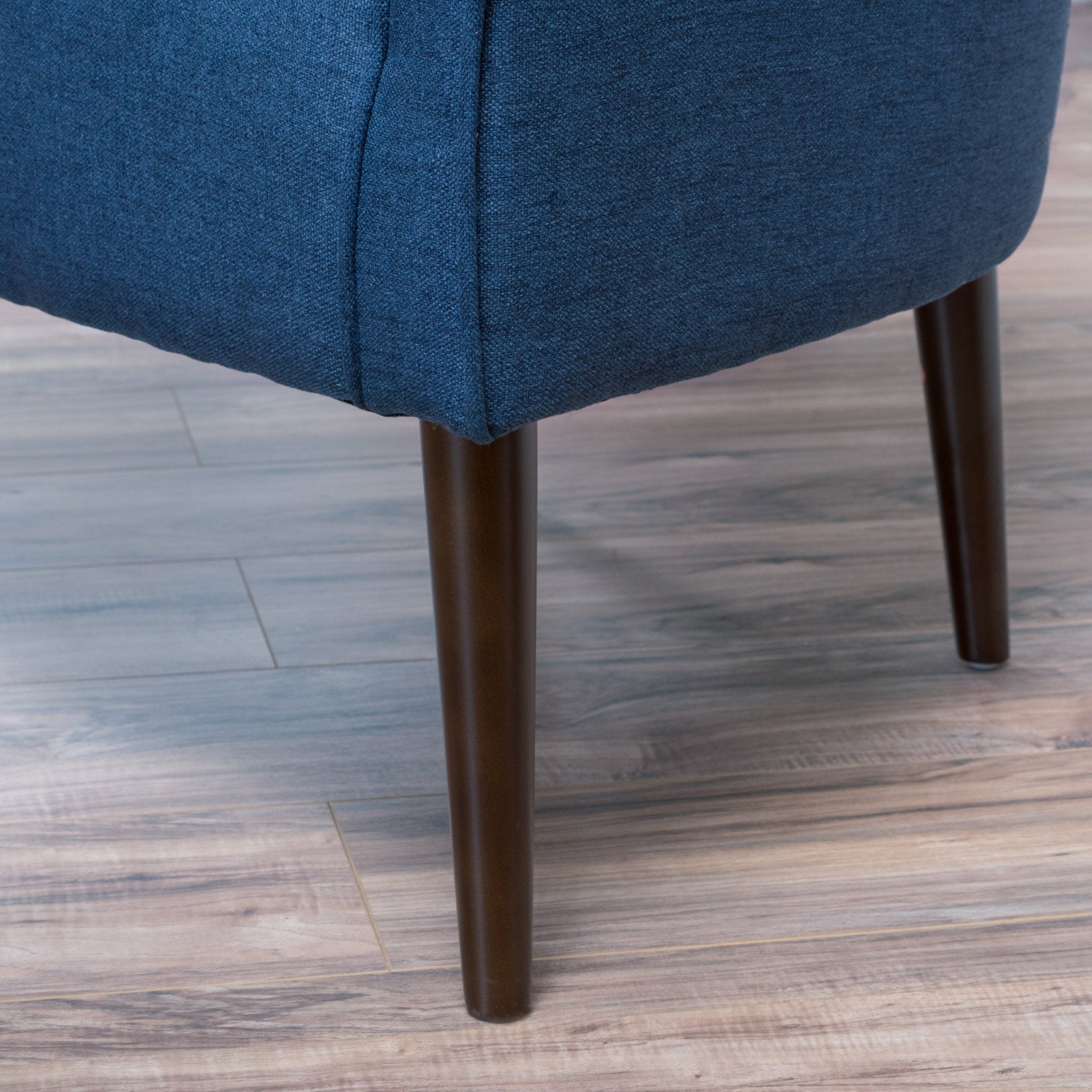 Flutter Upholstered Club Chair with Button Tufting and Tapered Wood Legs - Accent Chairs