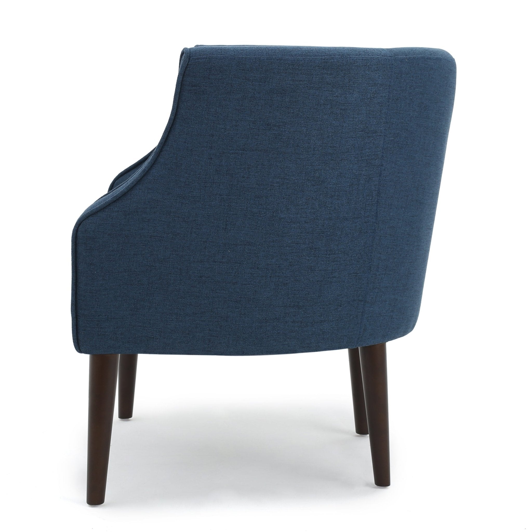 Flutter Upholstered Club Chair with Button Tufting and Tapered Wood Legs - Accent Chairs