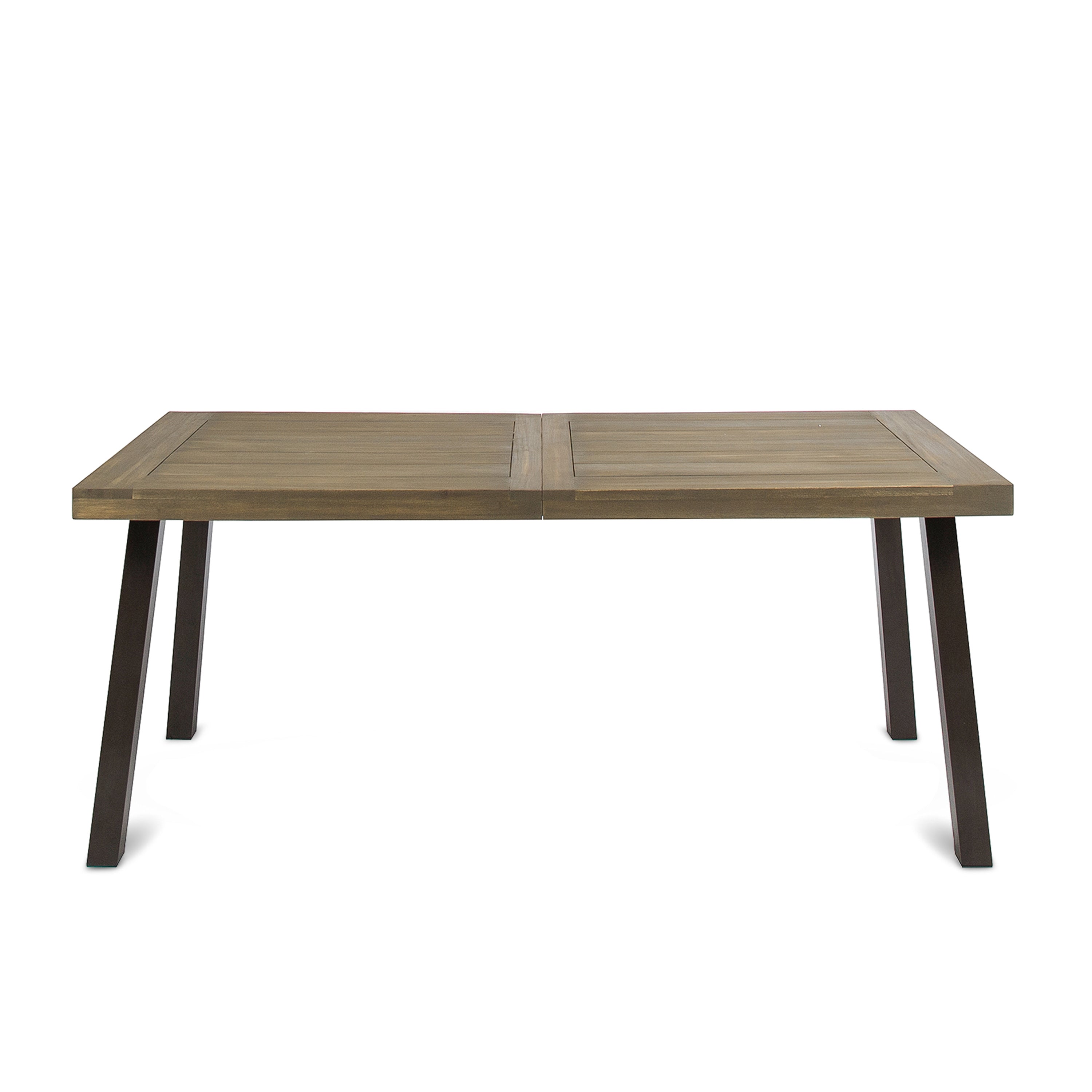 Della Outdoor Acacia Wood Dining Table with Metal Legs
