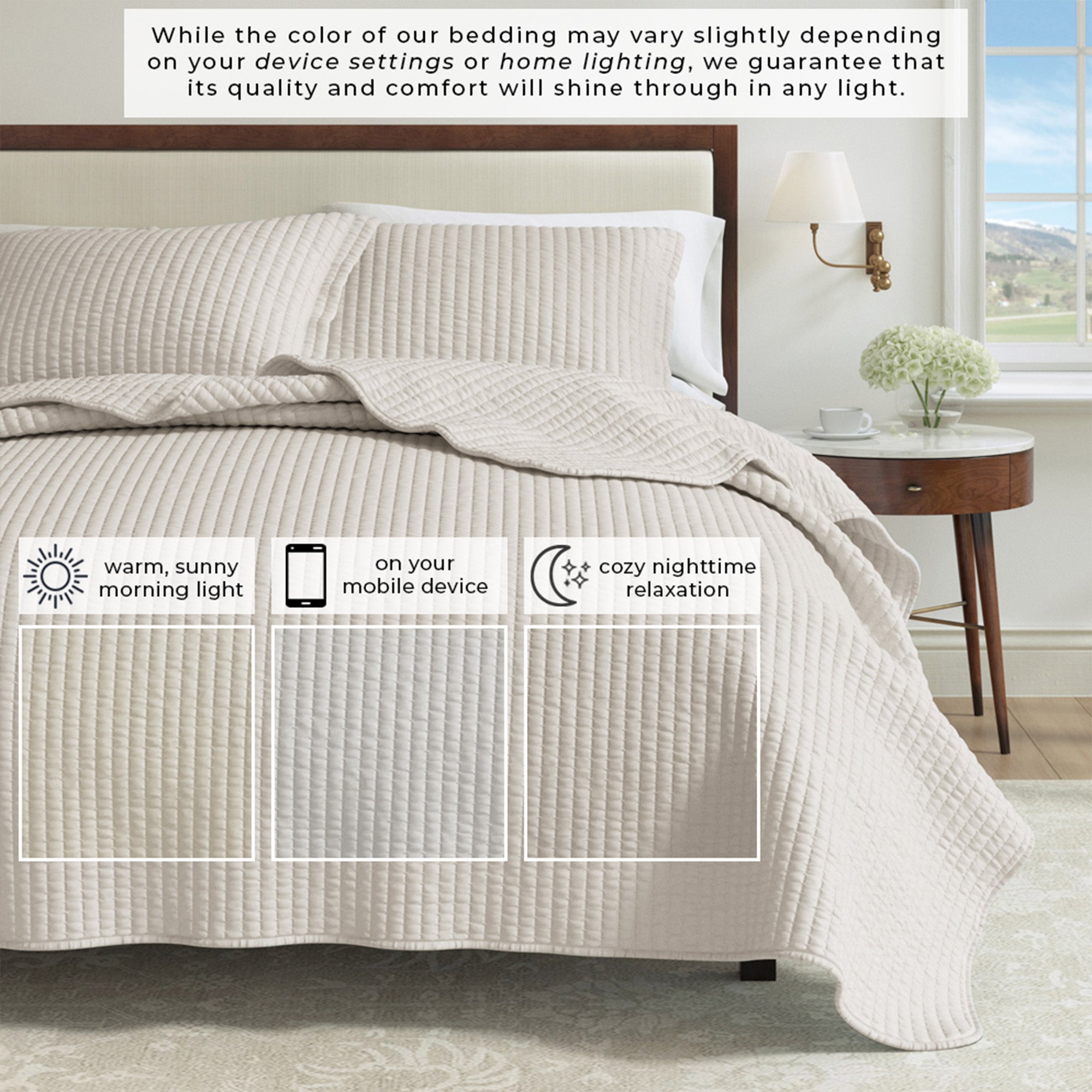 Stitched Quilt Set with Shams