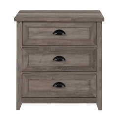 Framed 3-Drawer Nightstand with Cup Handles - Nightstands
