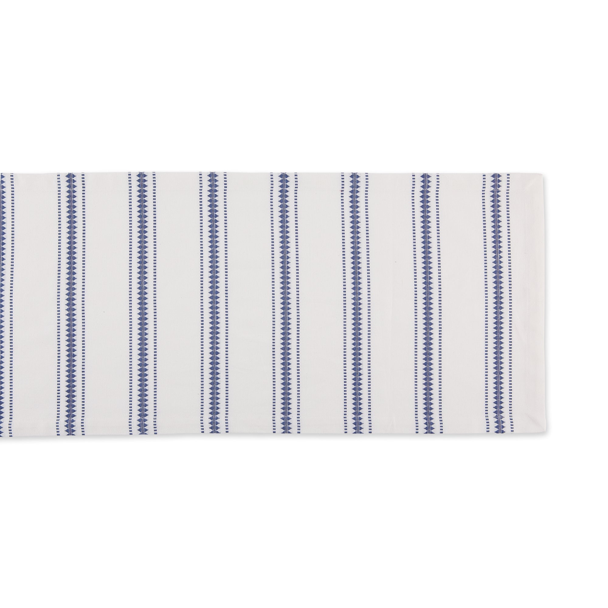 French Blue Zig Dobby Stripe Table Runner 14X108 - Table Runners