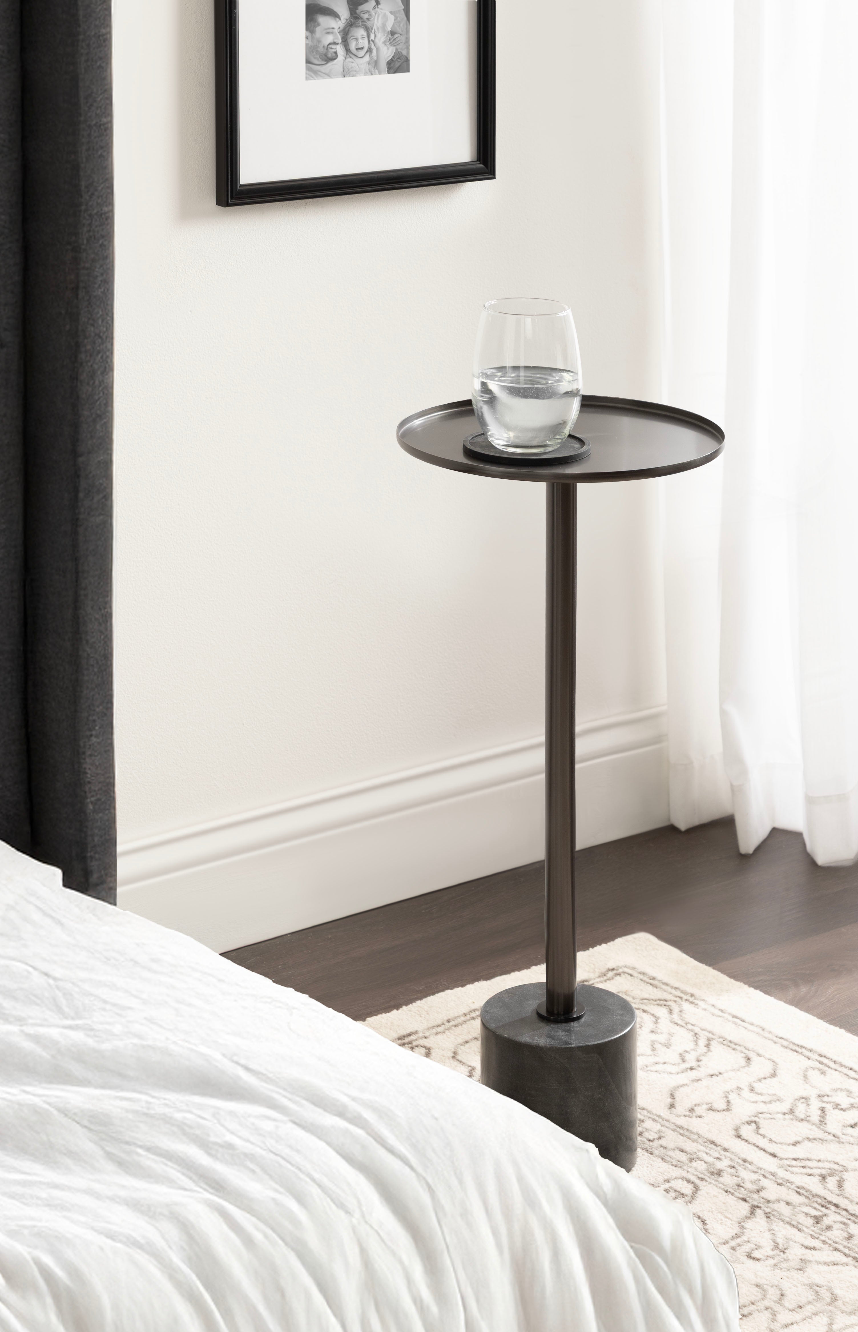 Vanora Metal and Marble Drink Table