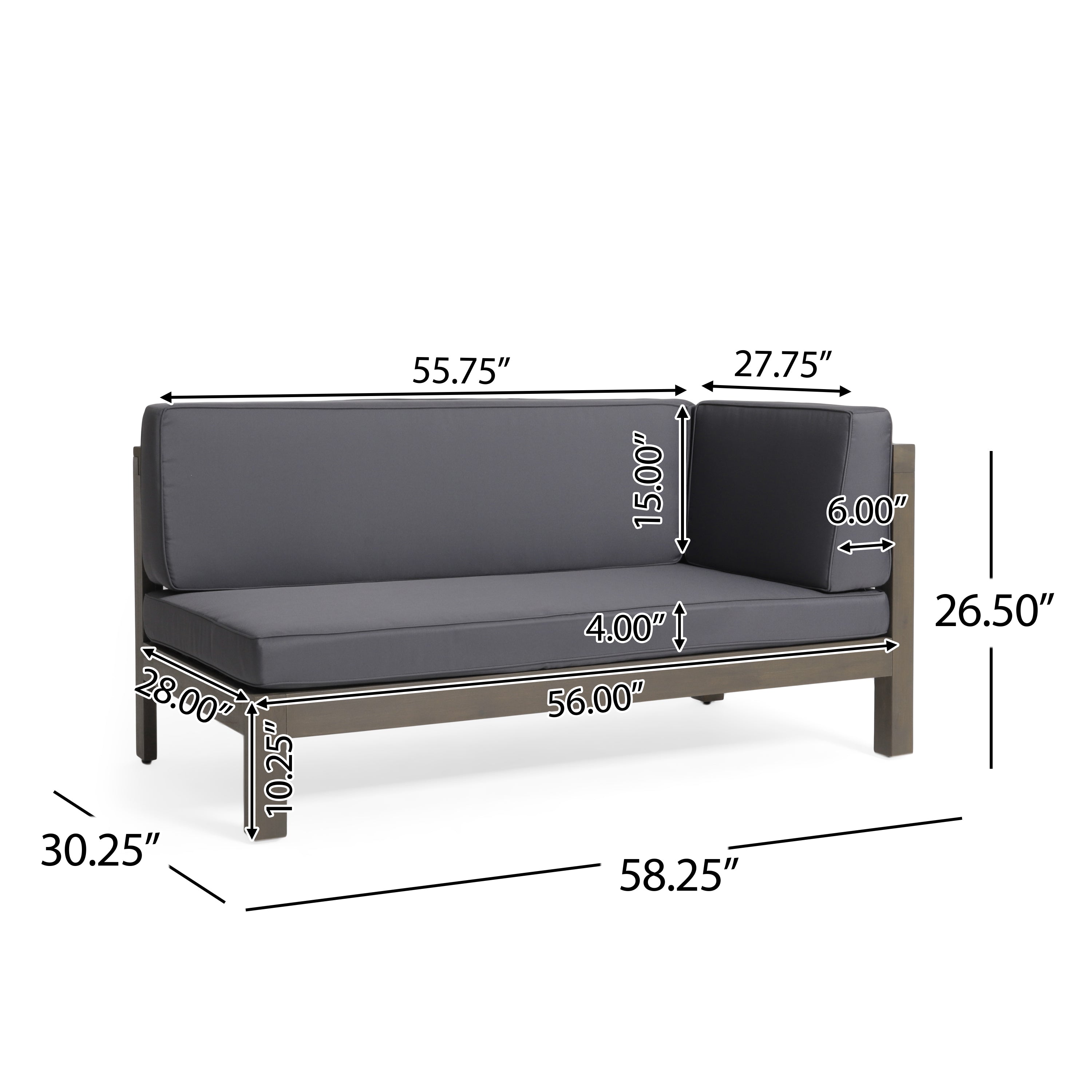 Brava Outdoor X-Back Corner Bench with Coffee Table