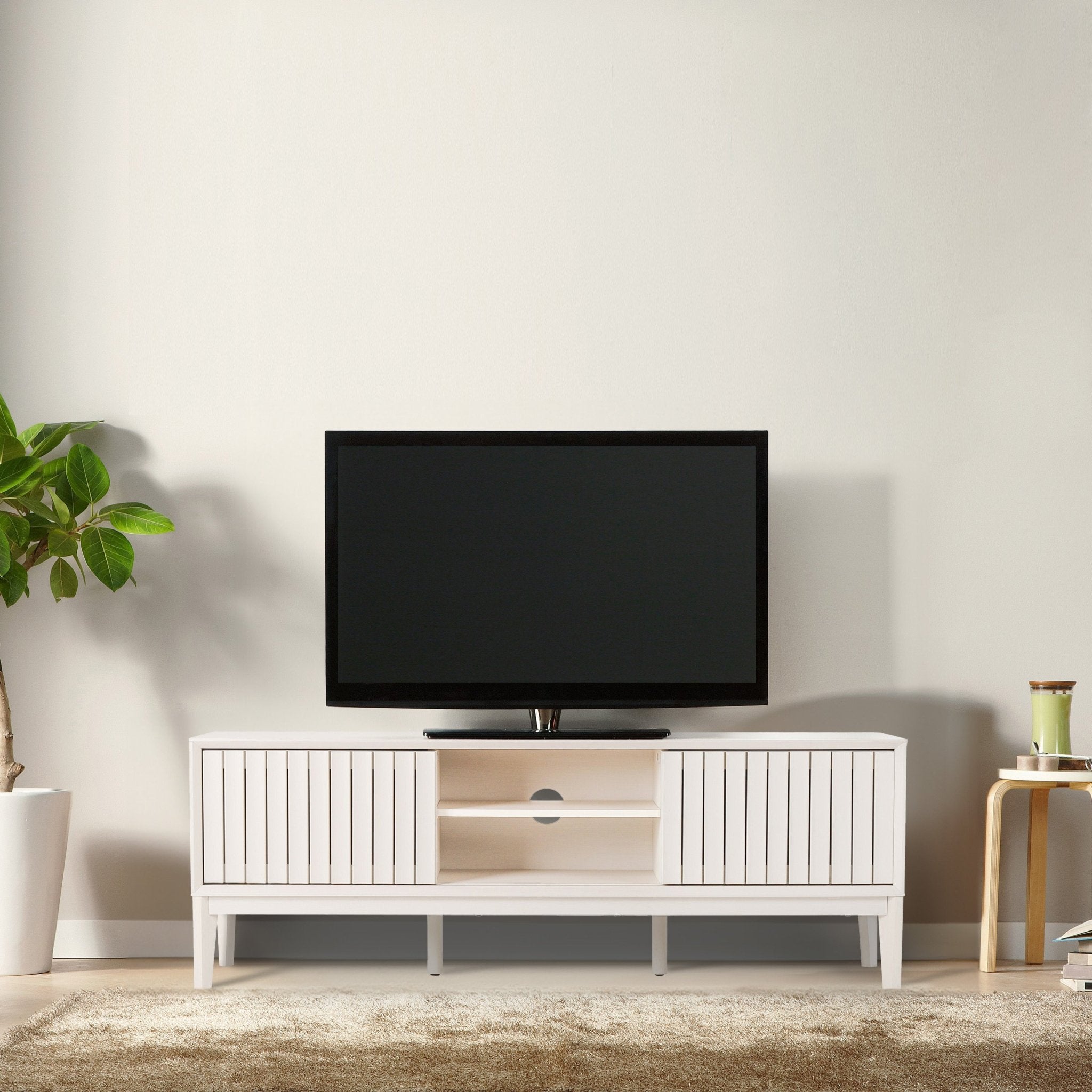 Gennaro Farmhouse 3 - Storage Sliding Door TV Stand Fits TVs up to 65 in. with Cable Management - TV Stands