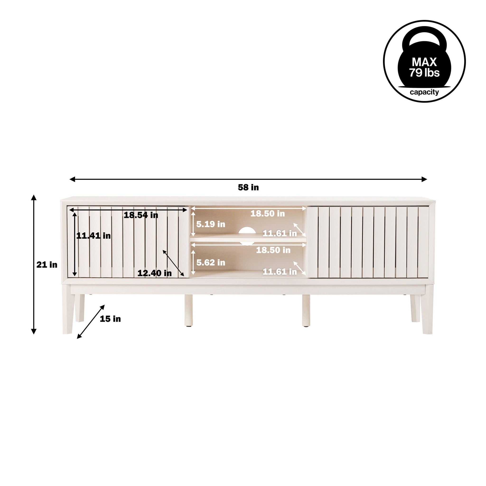 Gennaro Farmhouse 3 - Storage Sliding Door TV Stand Fits TVs up to 65 in. with Cable Management - TV Stands