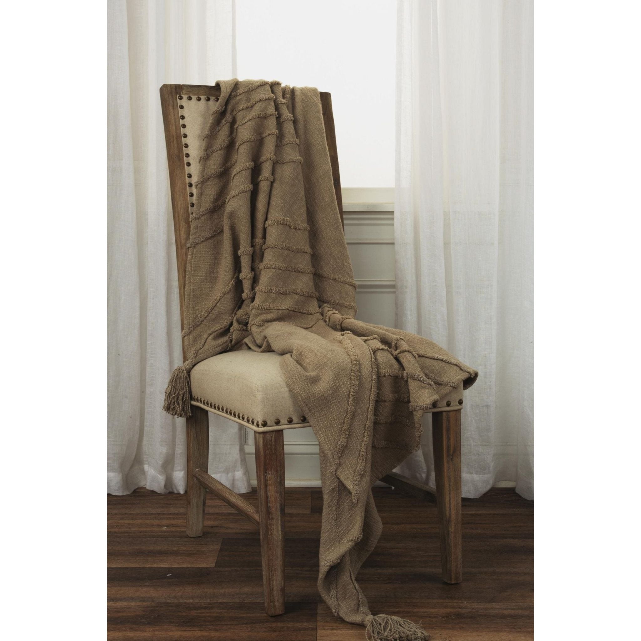 Geometric 100% Woven Textured Cotton Throw - Throws