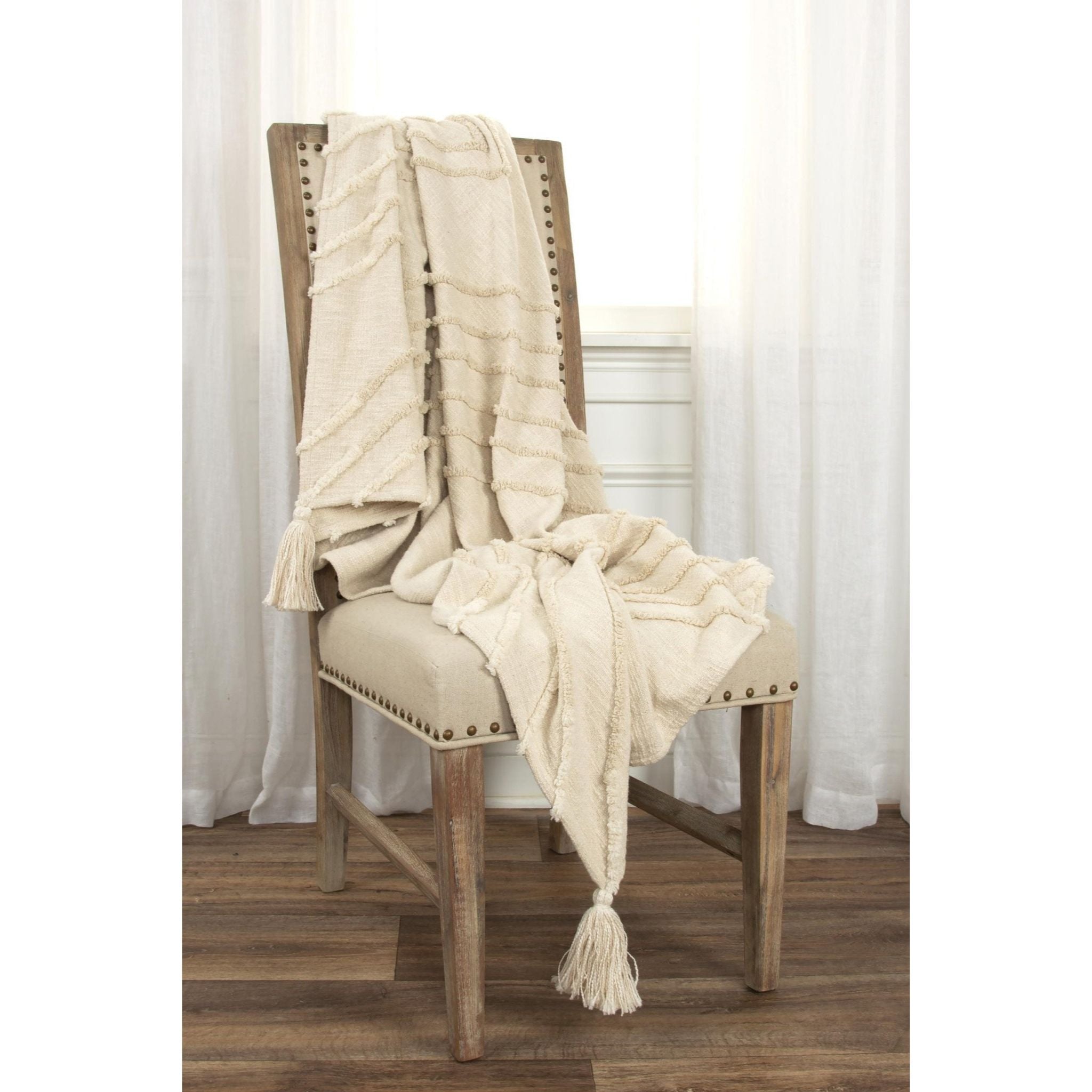 Geometric 100% Woven Textured Cotton Throw - Throws