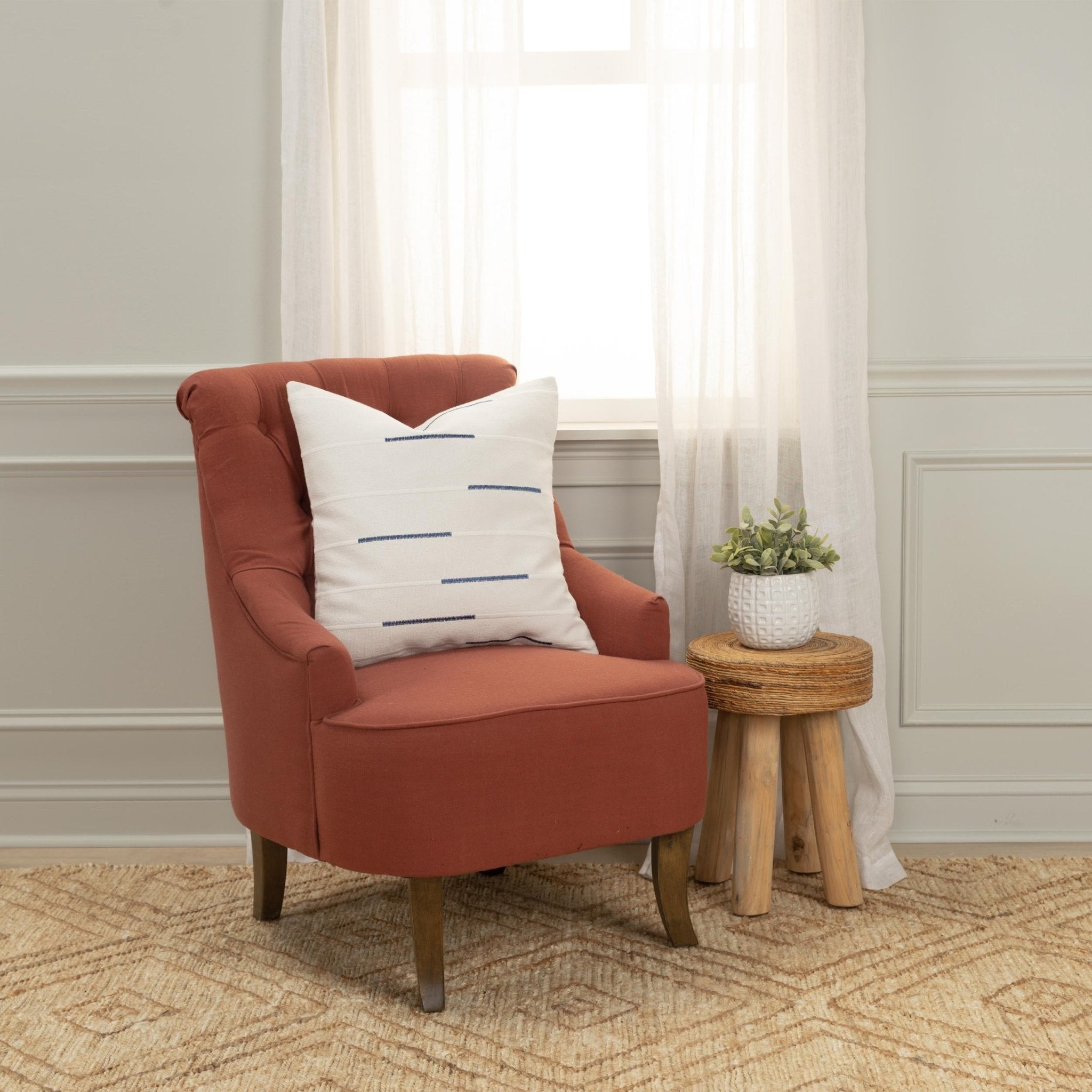 Geometric Stripes Square Pillow - Square Pillows