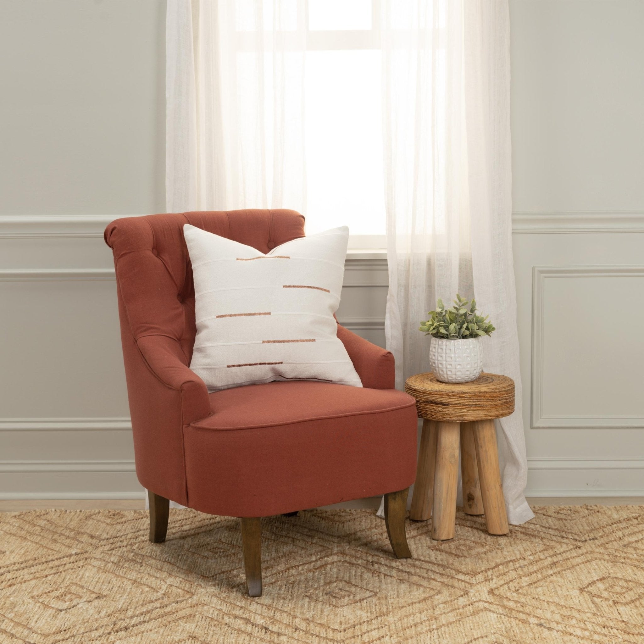 Geometric Stripes Square Pillow - Square Pillows