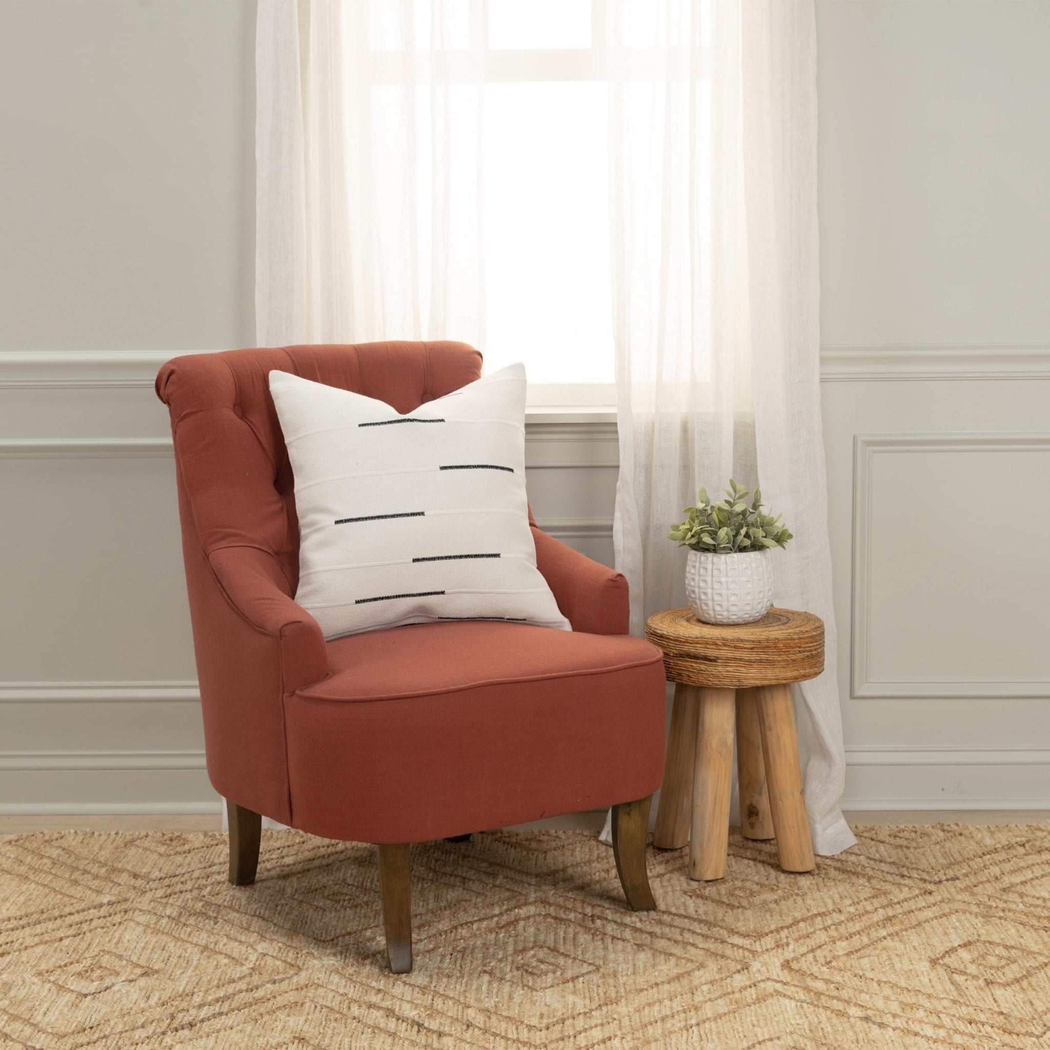 Geometric Stripes Square Pillow - Square Pillows