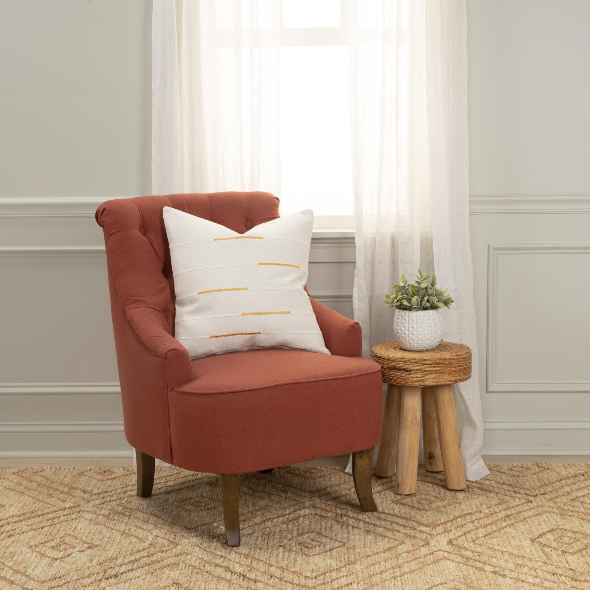 Geometric Stripes Square Pillow - Square Pillows