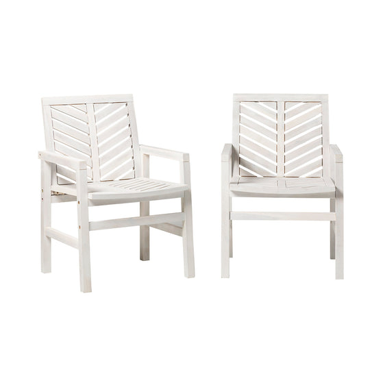Gilded Chevron Wood Patio Chair, Set of 2 - Outdoor Patio Chair