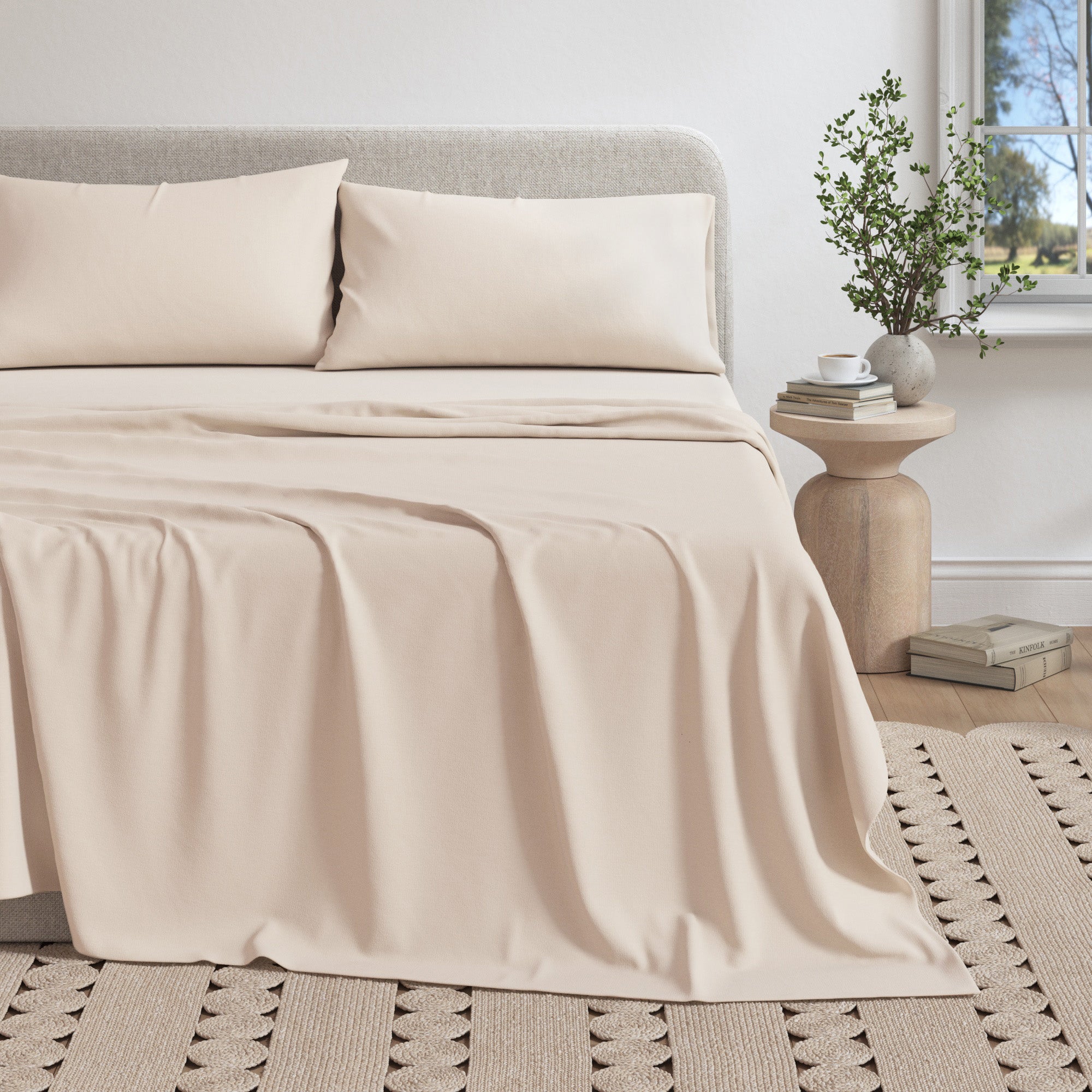 Cotton Heathered Melange Jersey Knit Sheet Set
