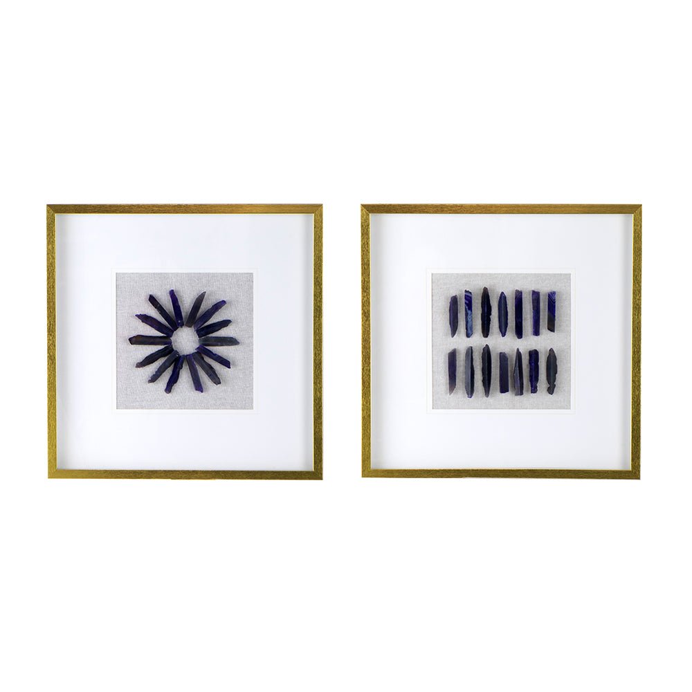 Grace Purple Agate Shadow Boxes Wall Art, Set of 2 - Wall Decor