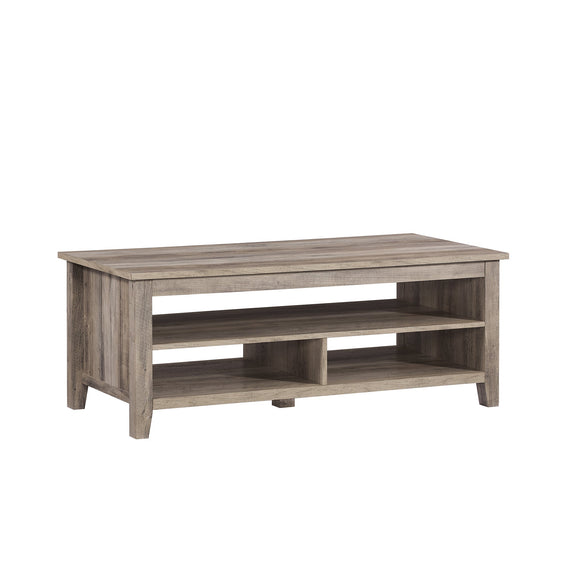 Grooved Panel Coffee Table with Lower Shelf - Coffee Tables